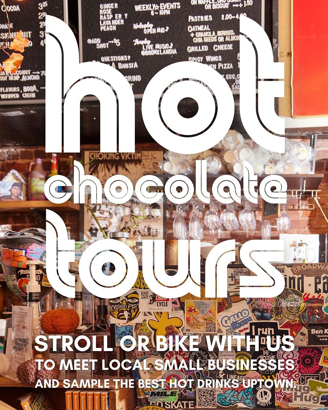 This Sunday! We&rsquo;re teaming up again with El Barrio Bikes&nbsp;@elbarriobikes&nbsp;for our Hot Chocolate Rides, where you can bike your way to local small businesses and sample some of the best hot drinks Uptown.

From Dubai mochas at Mottley Ki