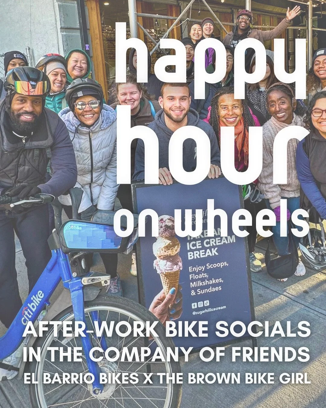After-work bike socials, in the company of friends!

Join El Barrio Bikes @elbarriobikes and the Brown Bike Girl @thebrownbikegirl for a series of gatherings where you can both up your cycling game, plus meet riders new and old.

Each session will fe
