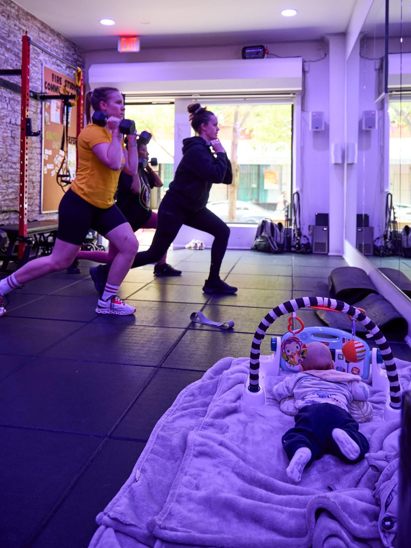 No need to get a babysitter if your workout&rsquo;s at Fire Studio @firestudionyc, the cozy, accessible, feel-good fitness spot located on 115th Street just east of Frederick Douglass Boulevard.

That&rsquo;s because Fire&rsquo;s got memberships spec