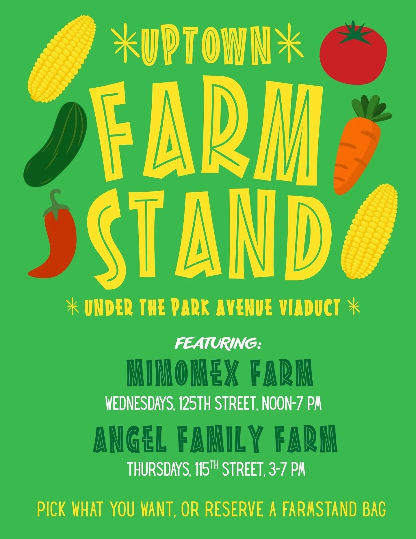 Our summer season of Uptown Farmstand is here! And we&rsquo;re so excited to be working directly with two local farms that will join us in-person each week: El Mimomex Farm @mimomexfarm and Angel Family Farm @angelfamilyfarmofficial. 🥦🌽🥕

📍 Mimom