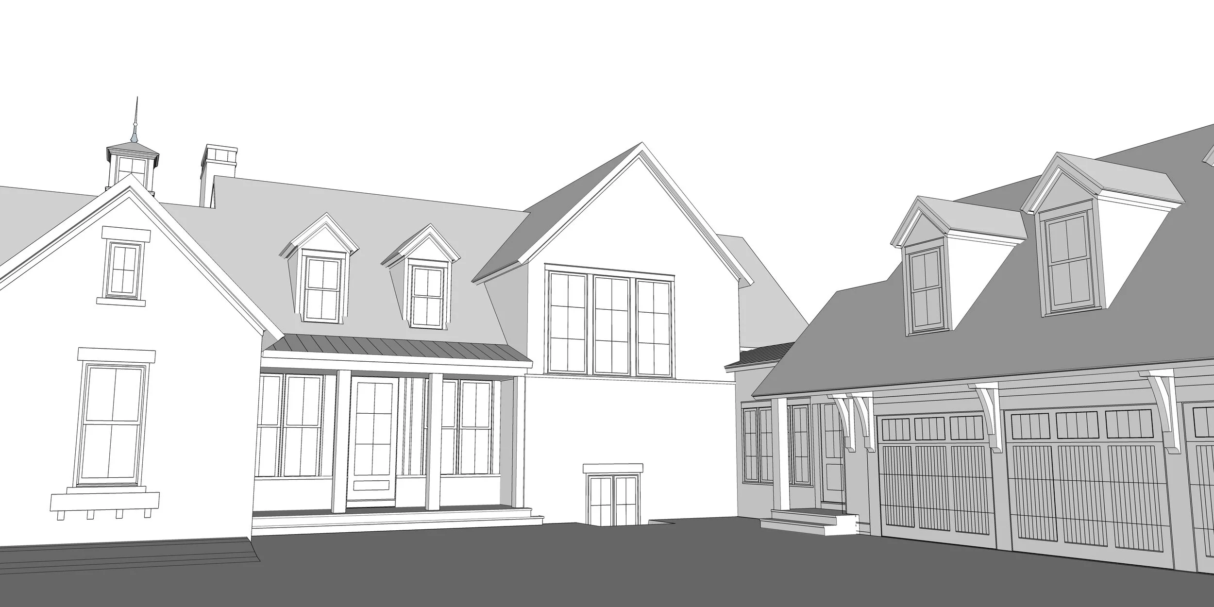 Exterior 3D massing model 