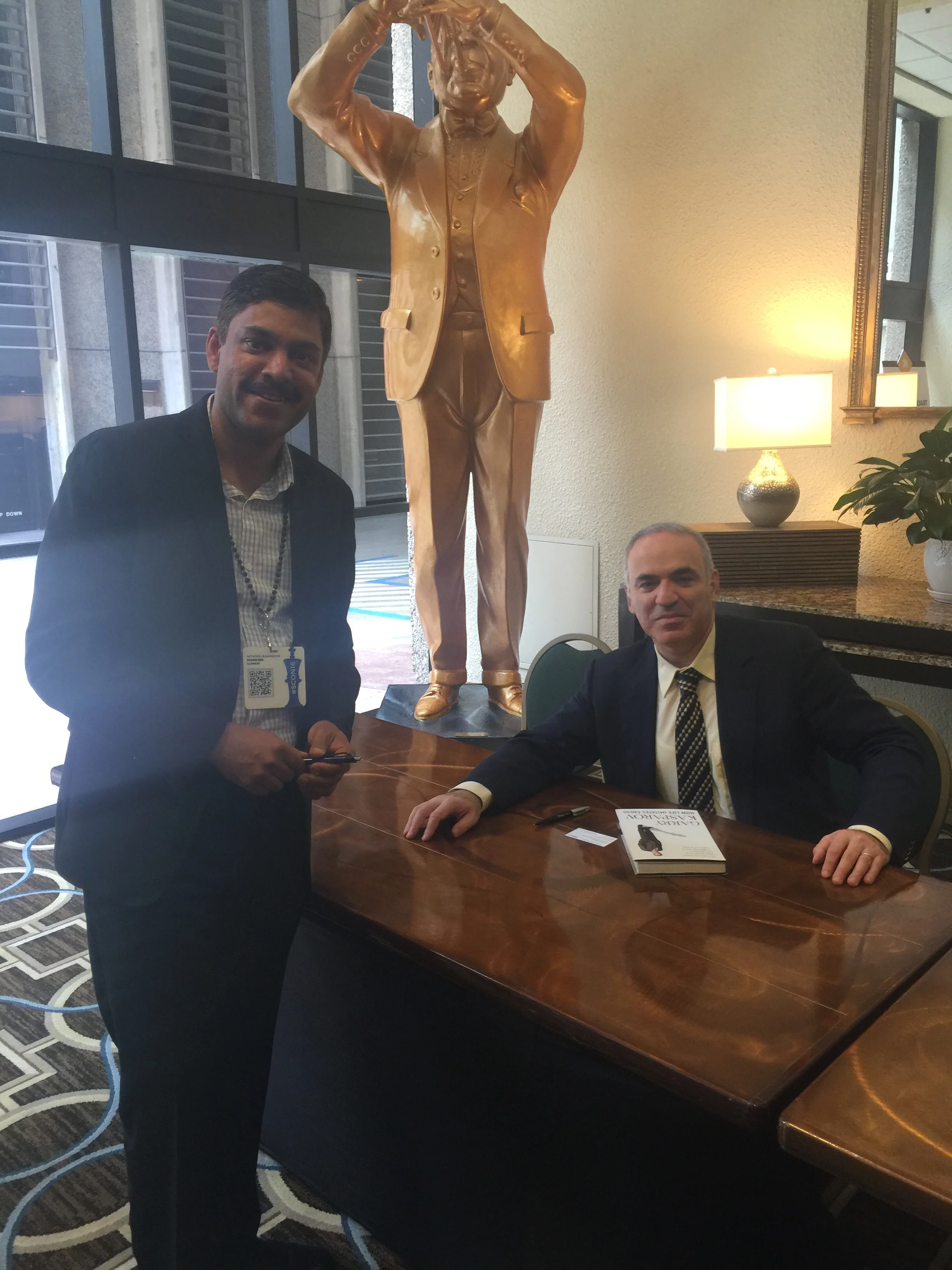With Garry Kasparov in Llamasoft SummerCon 2016 conference in New Orleans