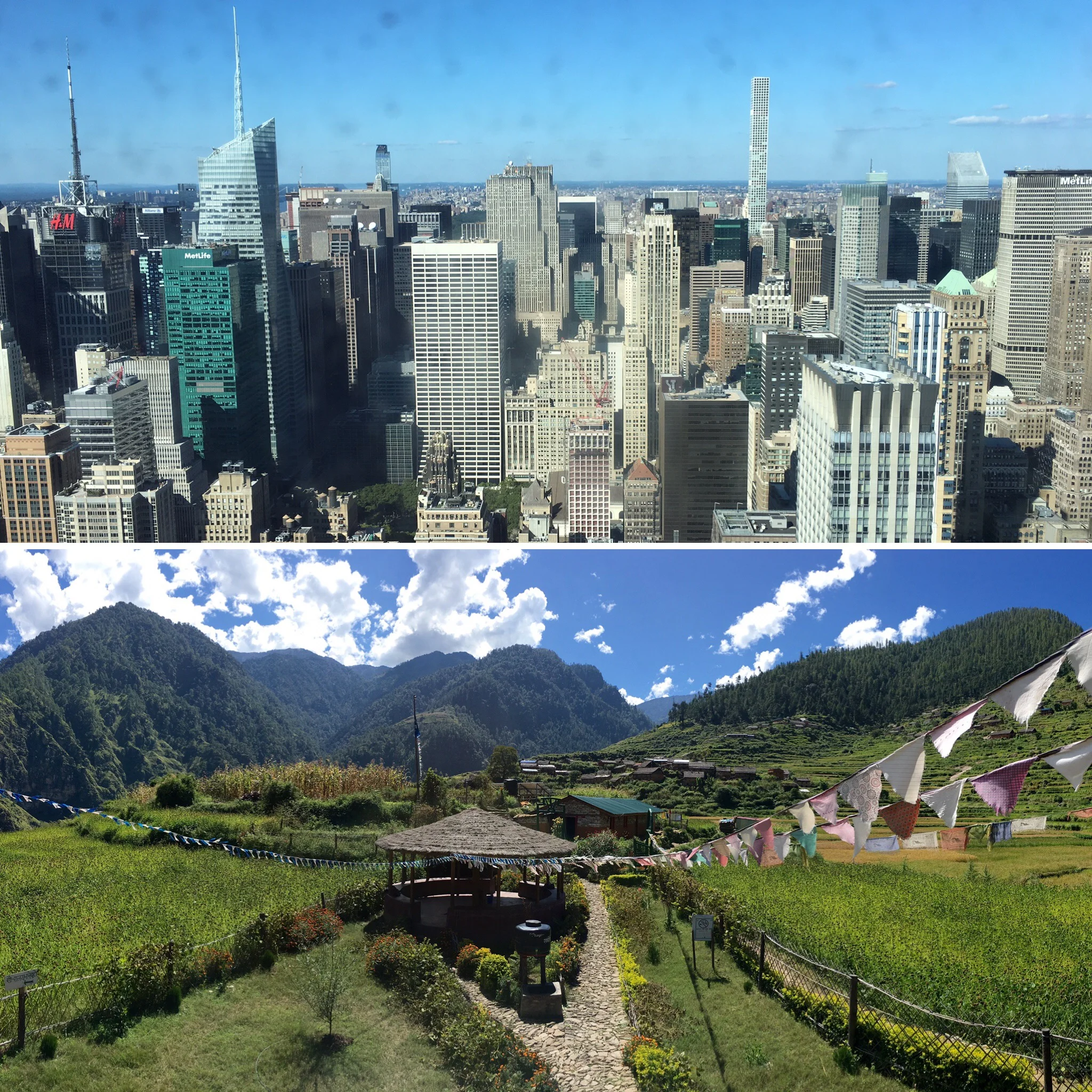 Life in Oda and life in New York are quite different. Above is the view from Oda's New York office space and below form the Oda Foundation Office on-site.