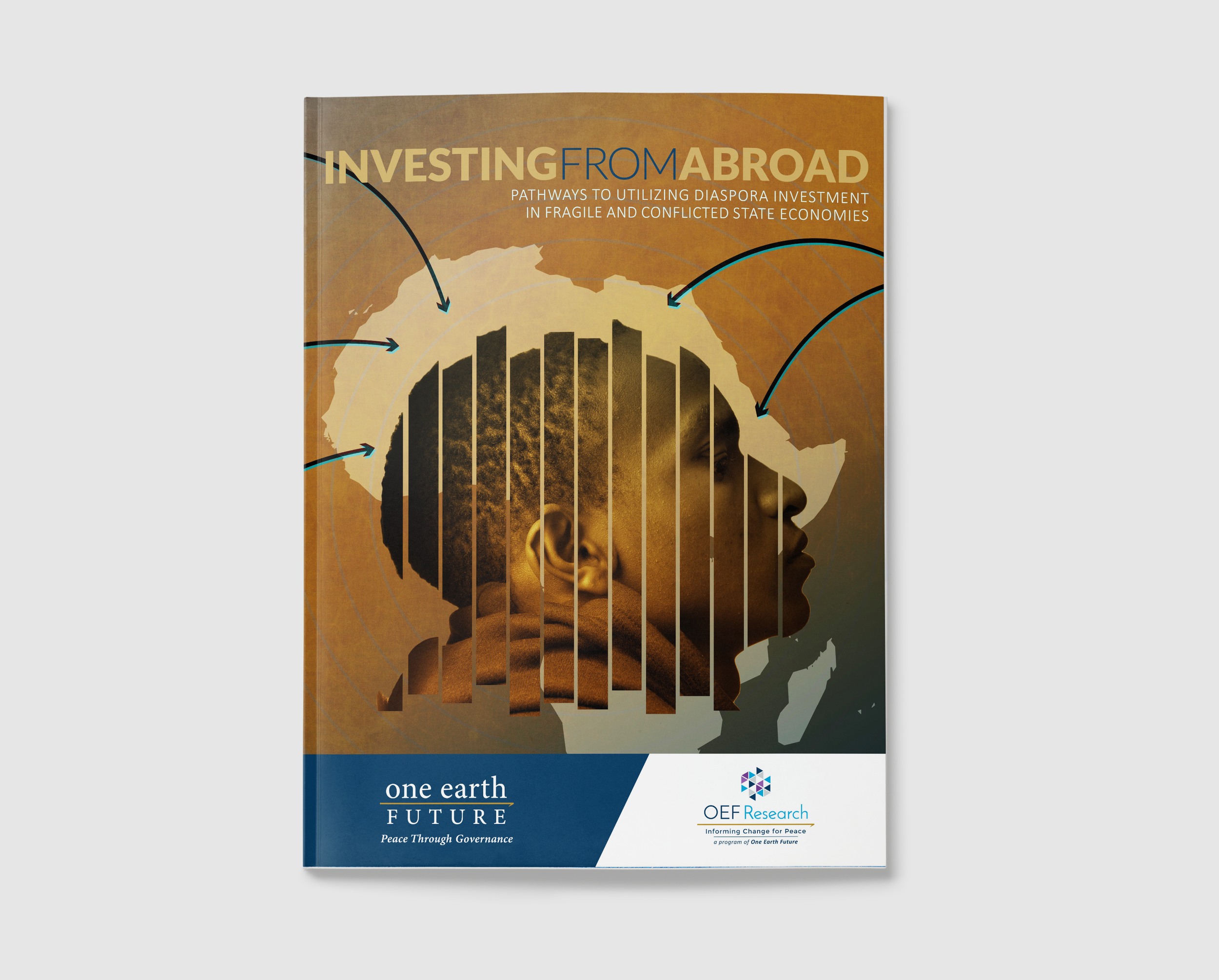  Cover design for an OEF Research report on the use of diaspora funds to support fragile economies.  