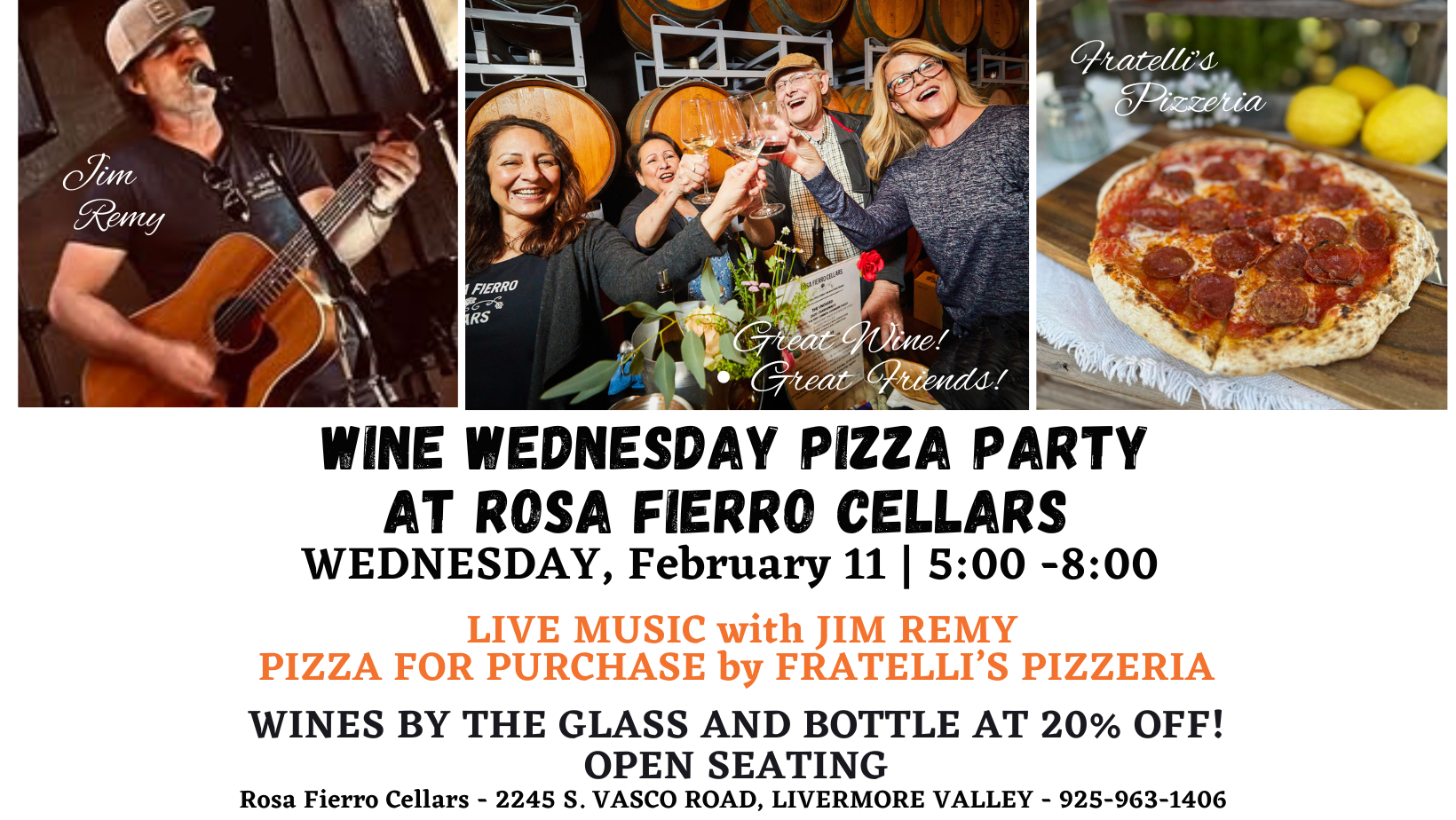 Wine Wednesday Pizza Party at Rosa Fierro Cellars!