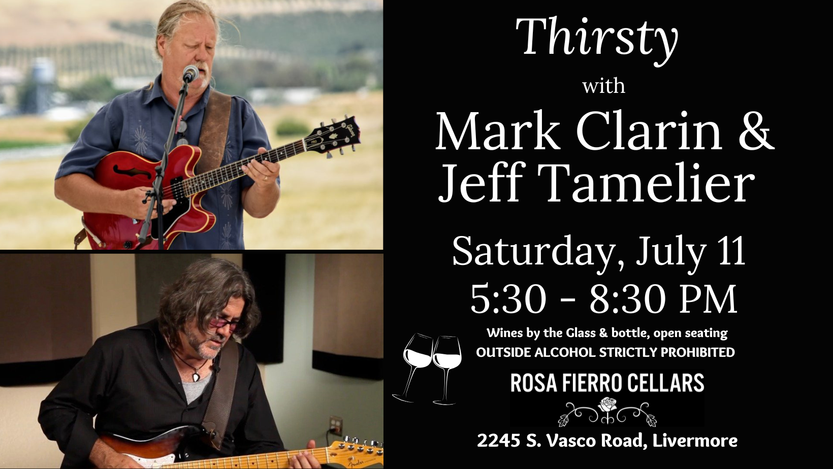 Live Music with Thirsty featuring Mark Clarin and Jeff Tamelier