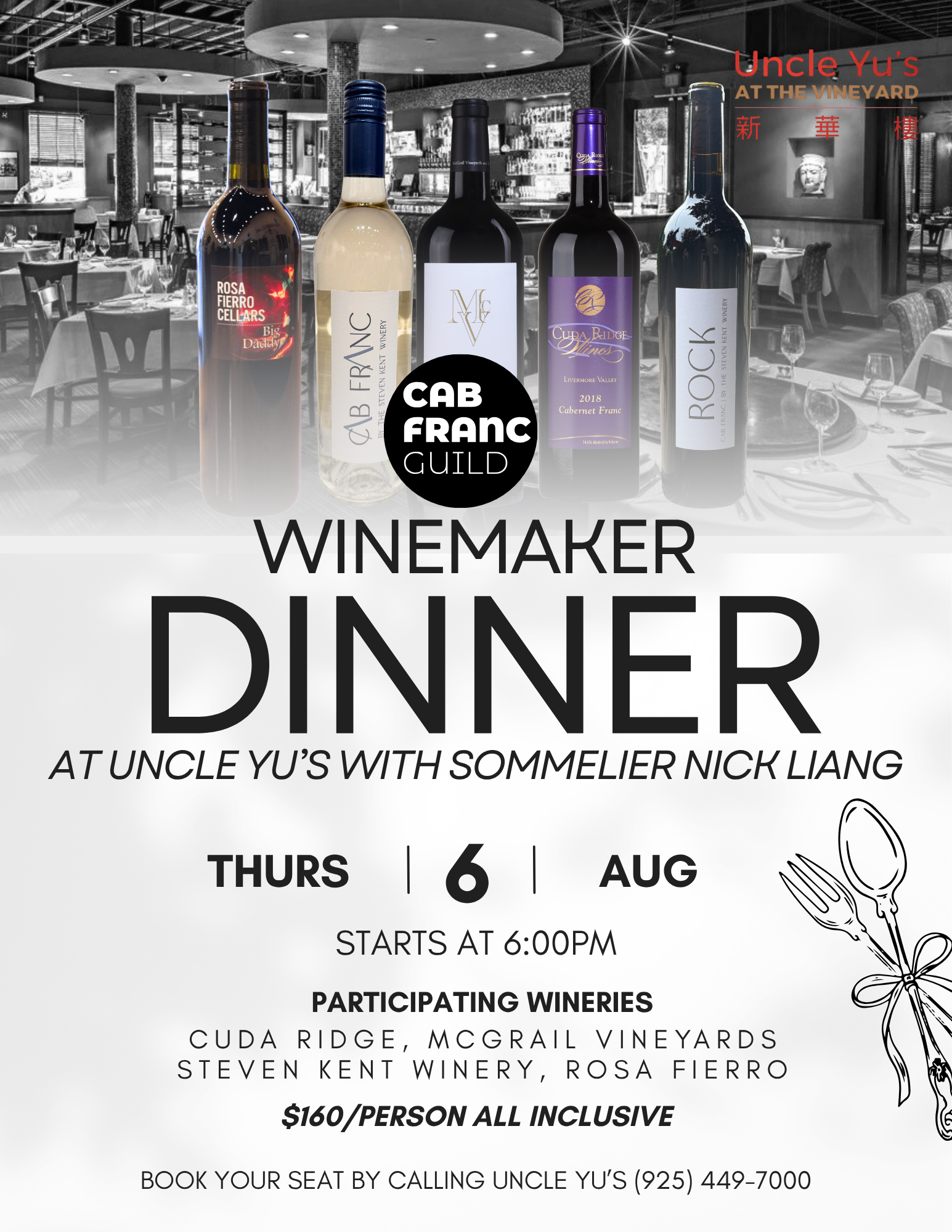 Cab Franc Guild Winemaker Dinner at Uncle Yu's