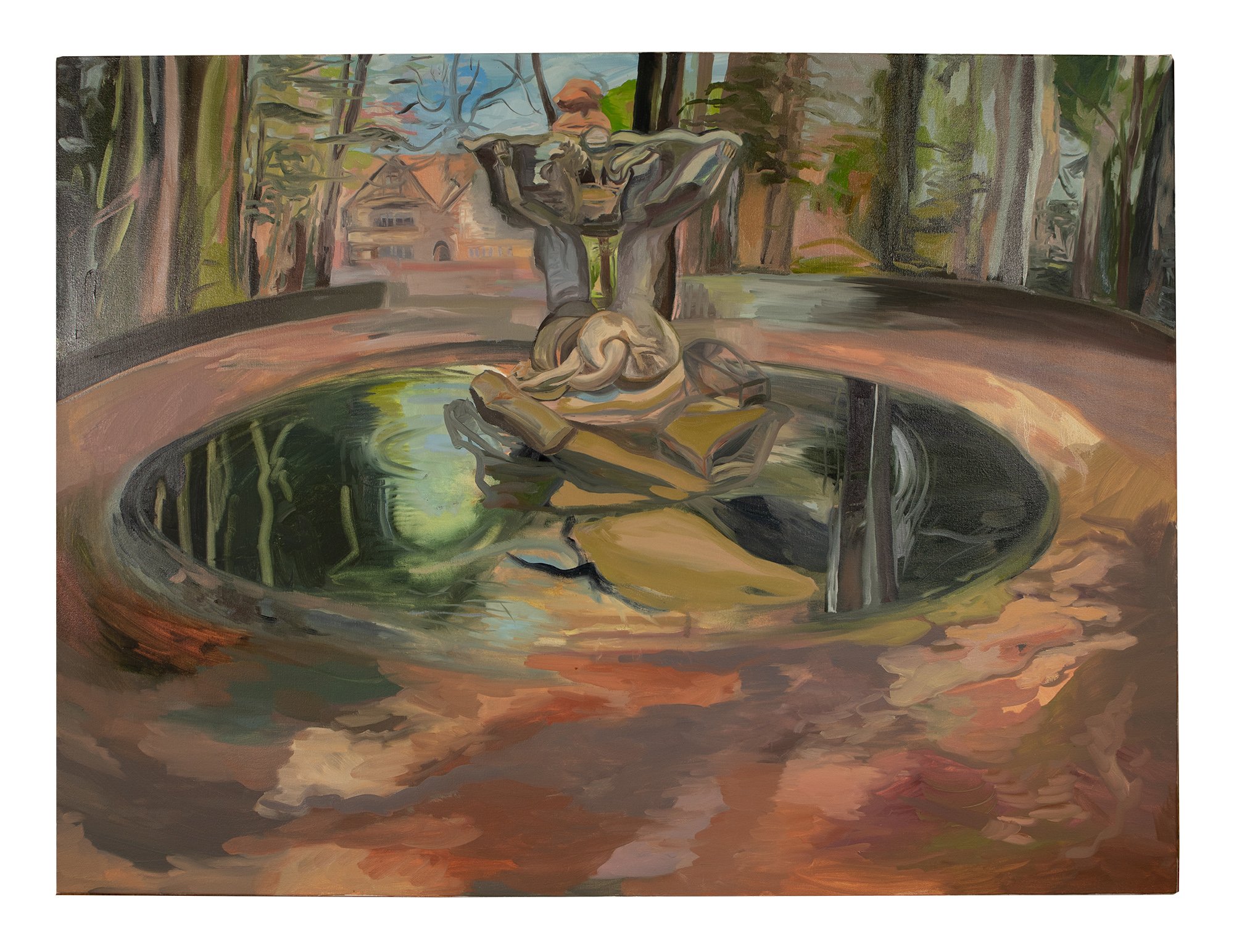  Fountain, 2021, oil on canvas, 36 x 50 inches