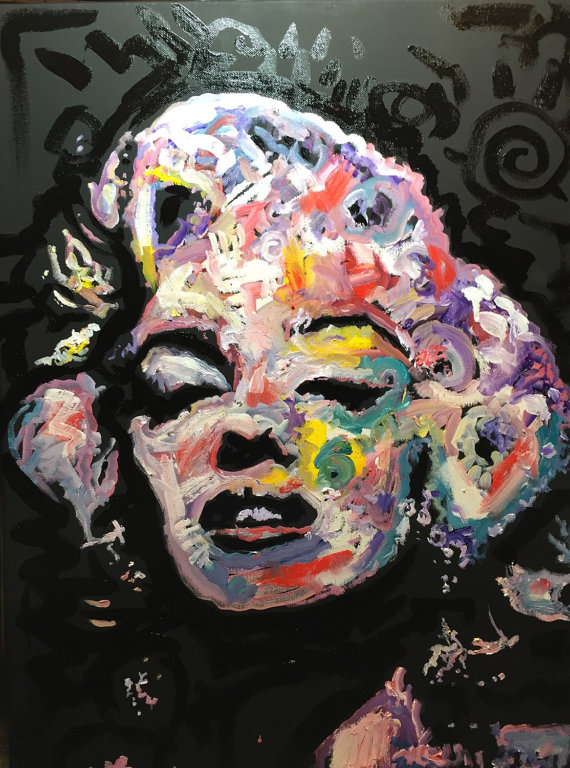 Marilyn Monroe, "Hollywood", 18x24, Oil on Canvas