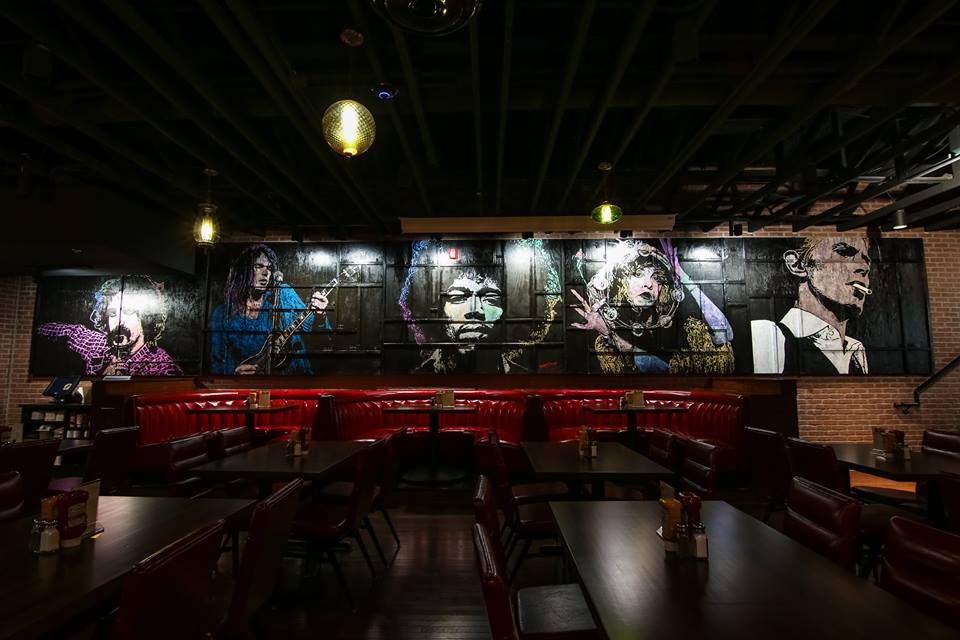 Frank Zappa / Neil Young / Jimi Hendrix / Stevie Nicks / David Bowie, 40 ft x 6 ft, Acrylic on Wood Plywood