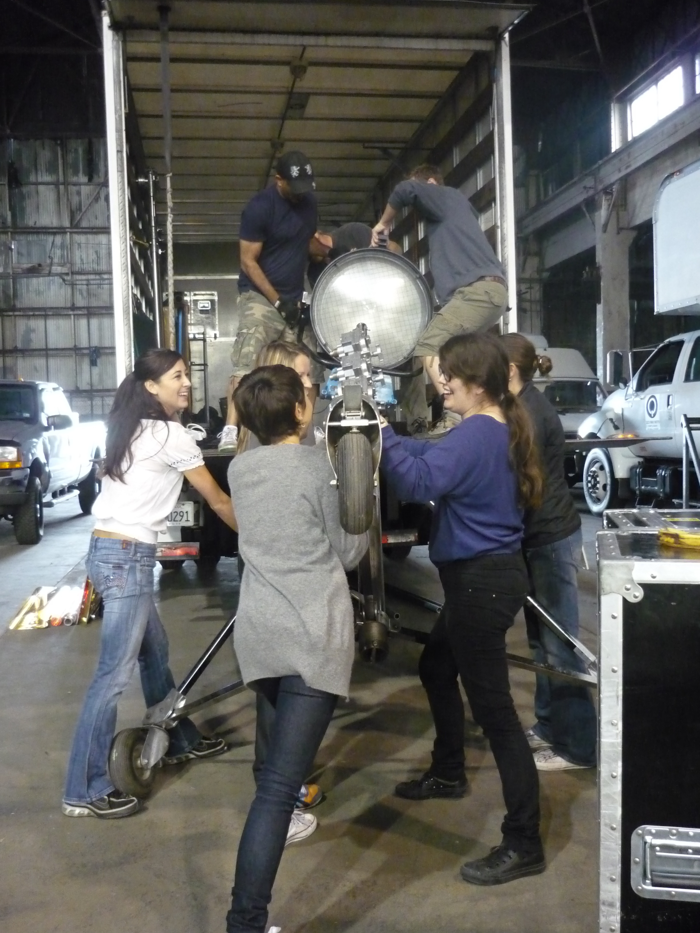 It takes a village to get the HMI in the truck.