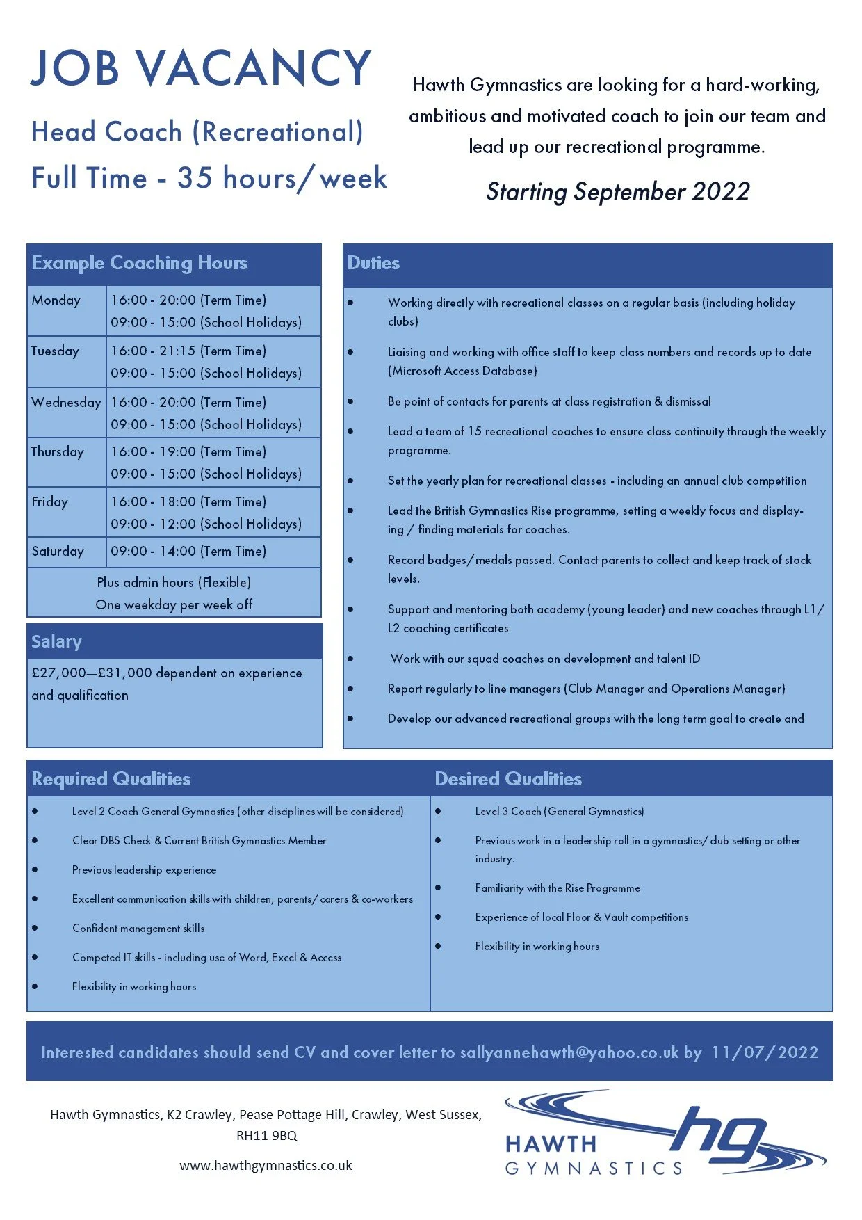 Jobs — Hawth Gymnastics
