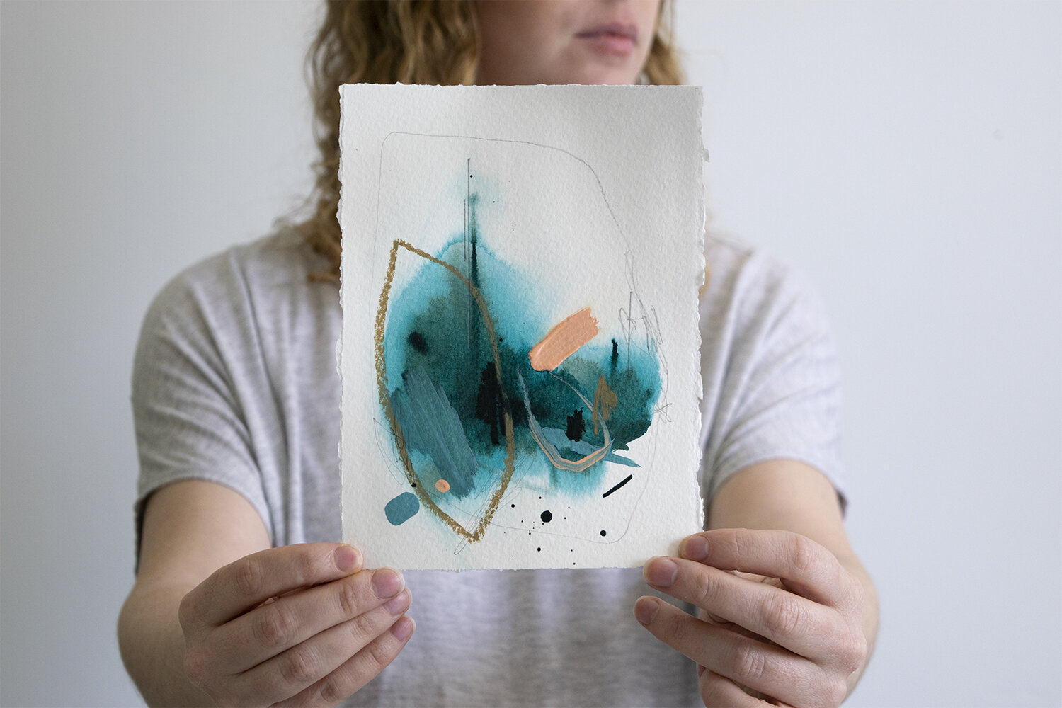 Eager - 5.5" x 7.5" Acrylic Painting