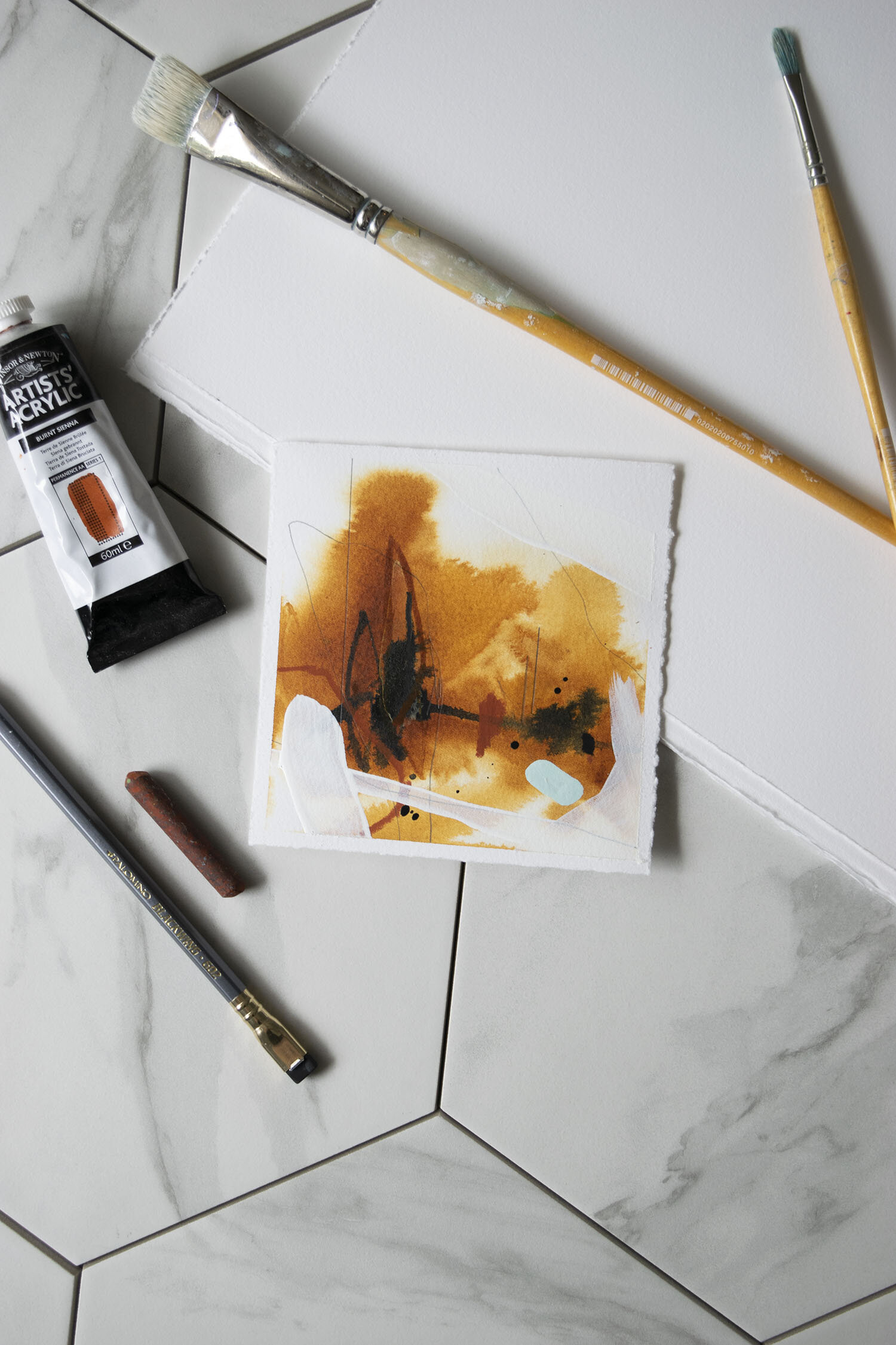 Unravelling - 5"x5" Acrylic Painting