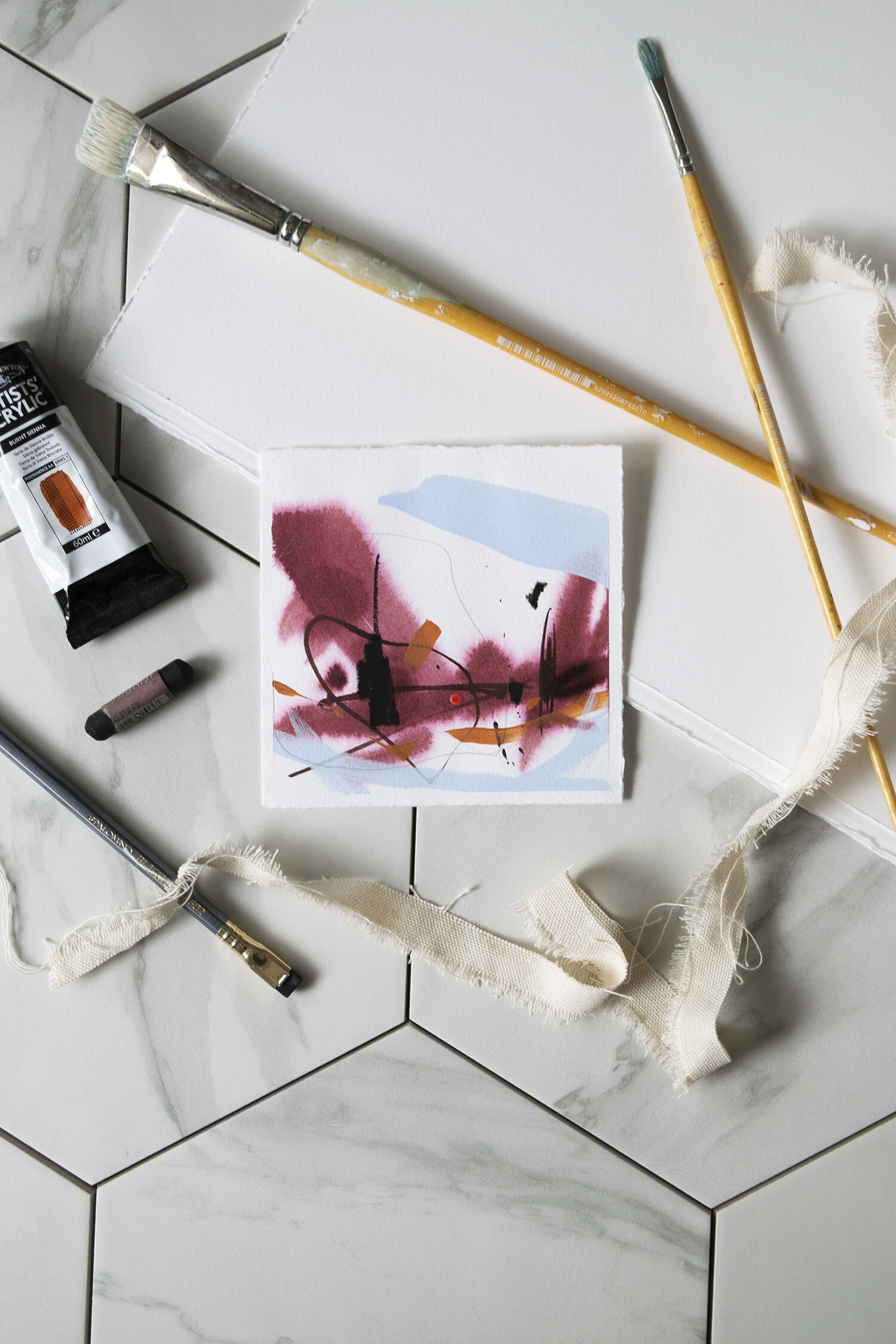 Going Out - 5"x5" Acrylic Painting