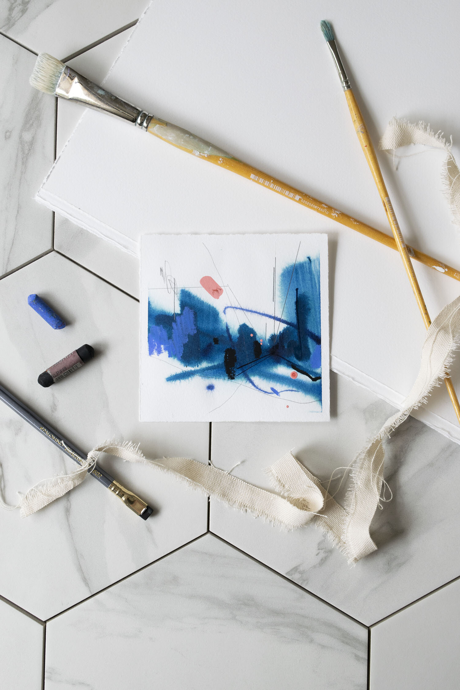 Re-Arranging - 5"x5" Acrylic Painting