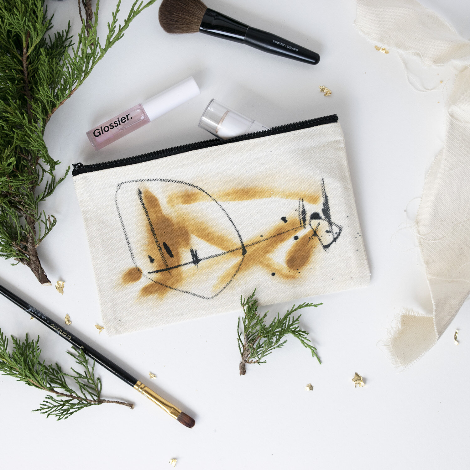 Marigold Canvas Zipper Pouch #1