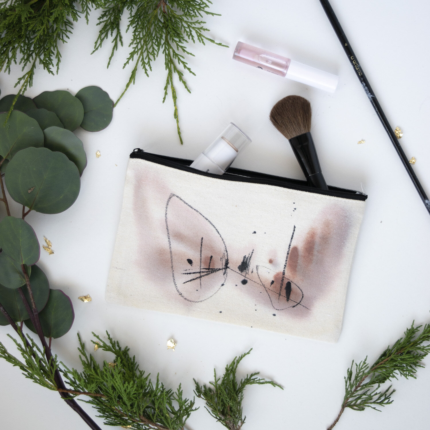 Blush Canvas Zipper Pouch #2