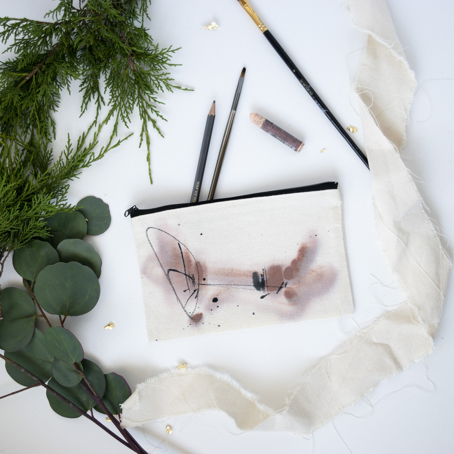 Blush Canvas Zipper Pouch #1