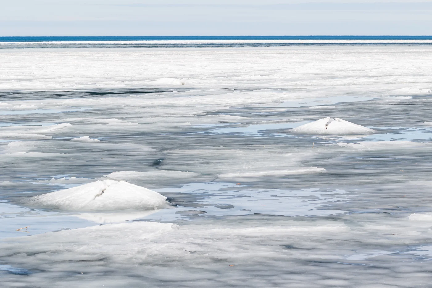 Ice and Snow-Covered Rocks on Lake Huron