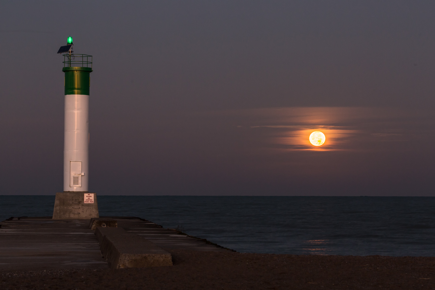 Supermoon Setting Over Grand Bend