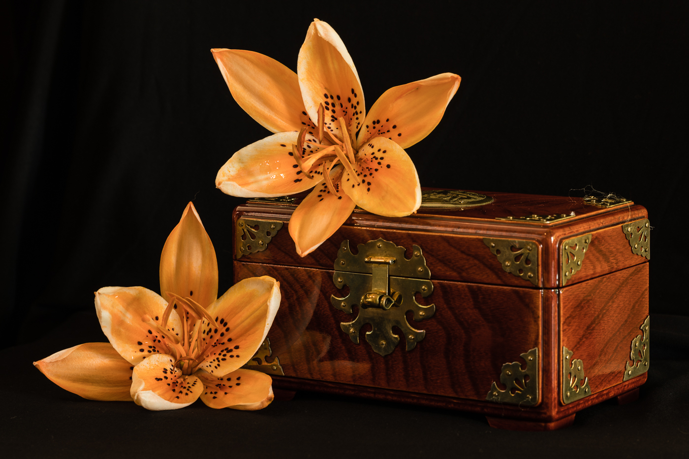 Lilies with Lacquered Box
