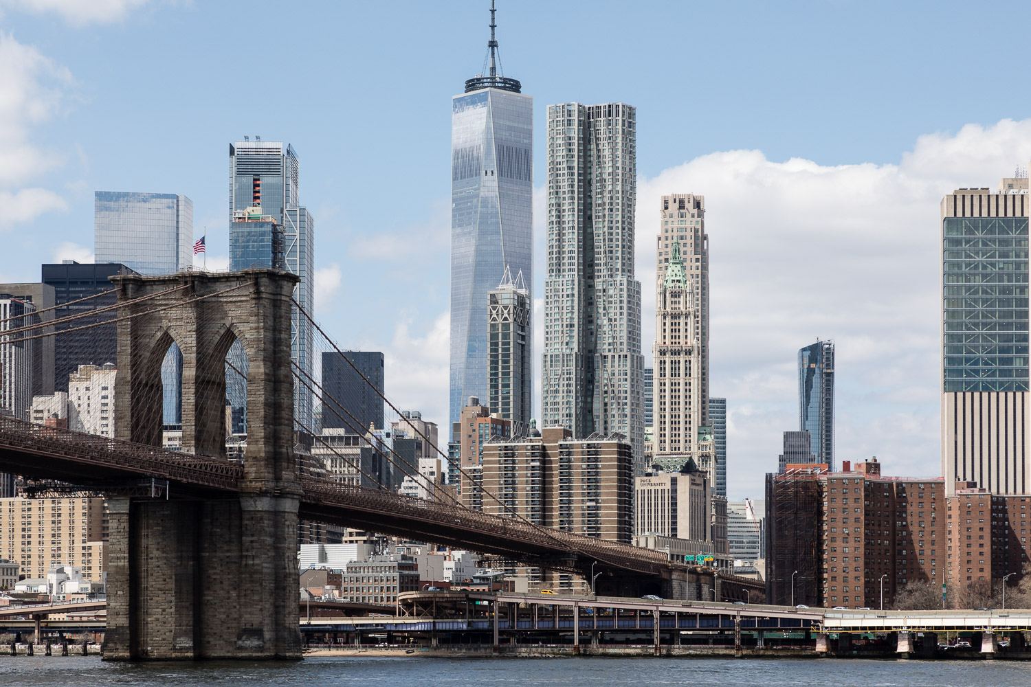 Manhattan Buildings and the Brooklyn Bridge