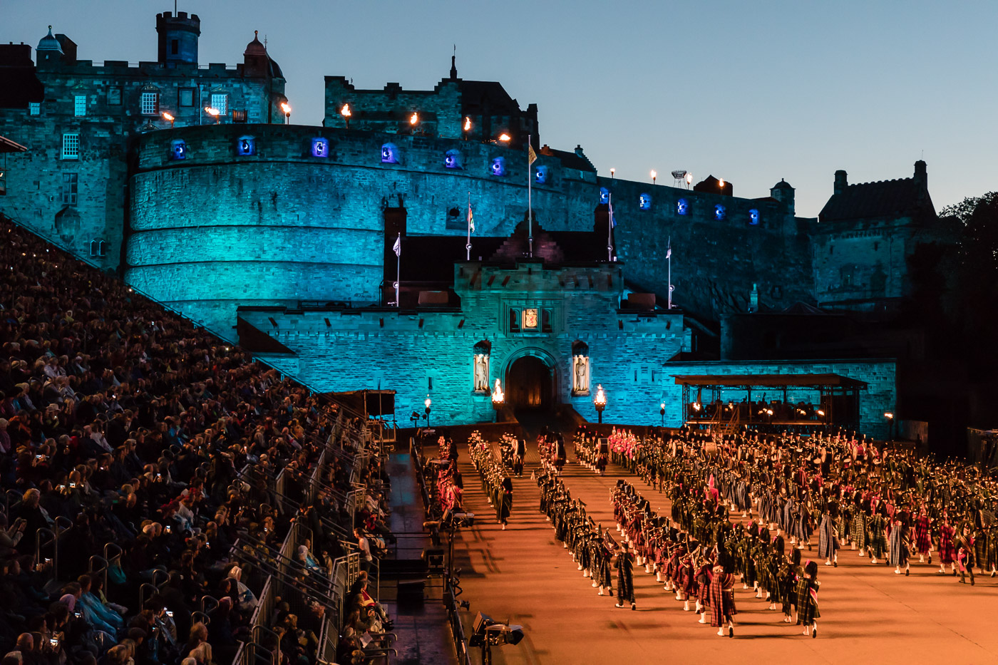 Edinburgh Castle Lit for the Tattoo