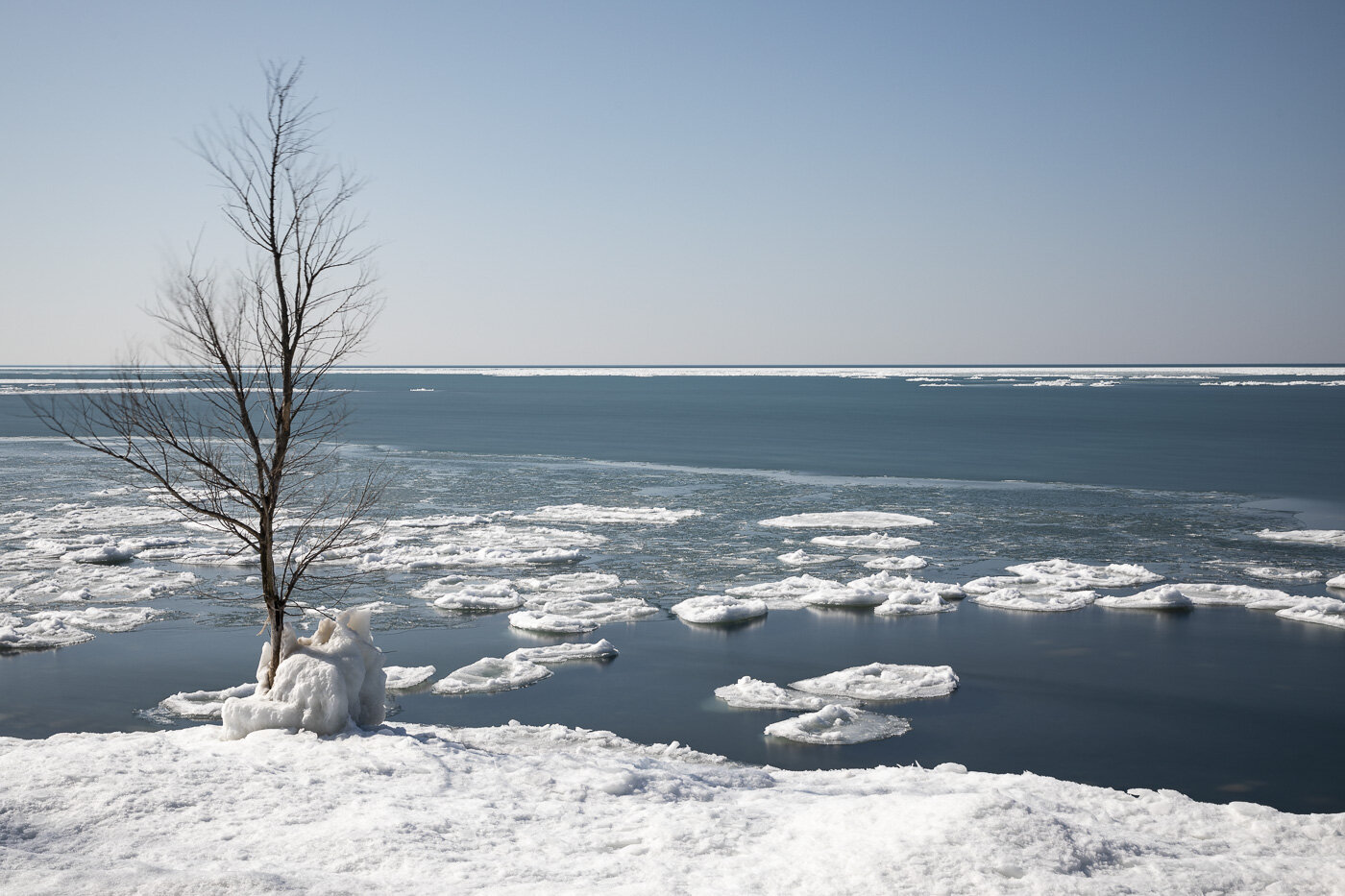 Melting Ice Along the Shore