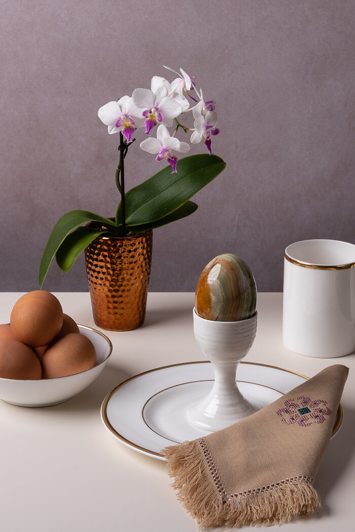 Eggs with an Orchid