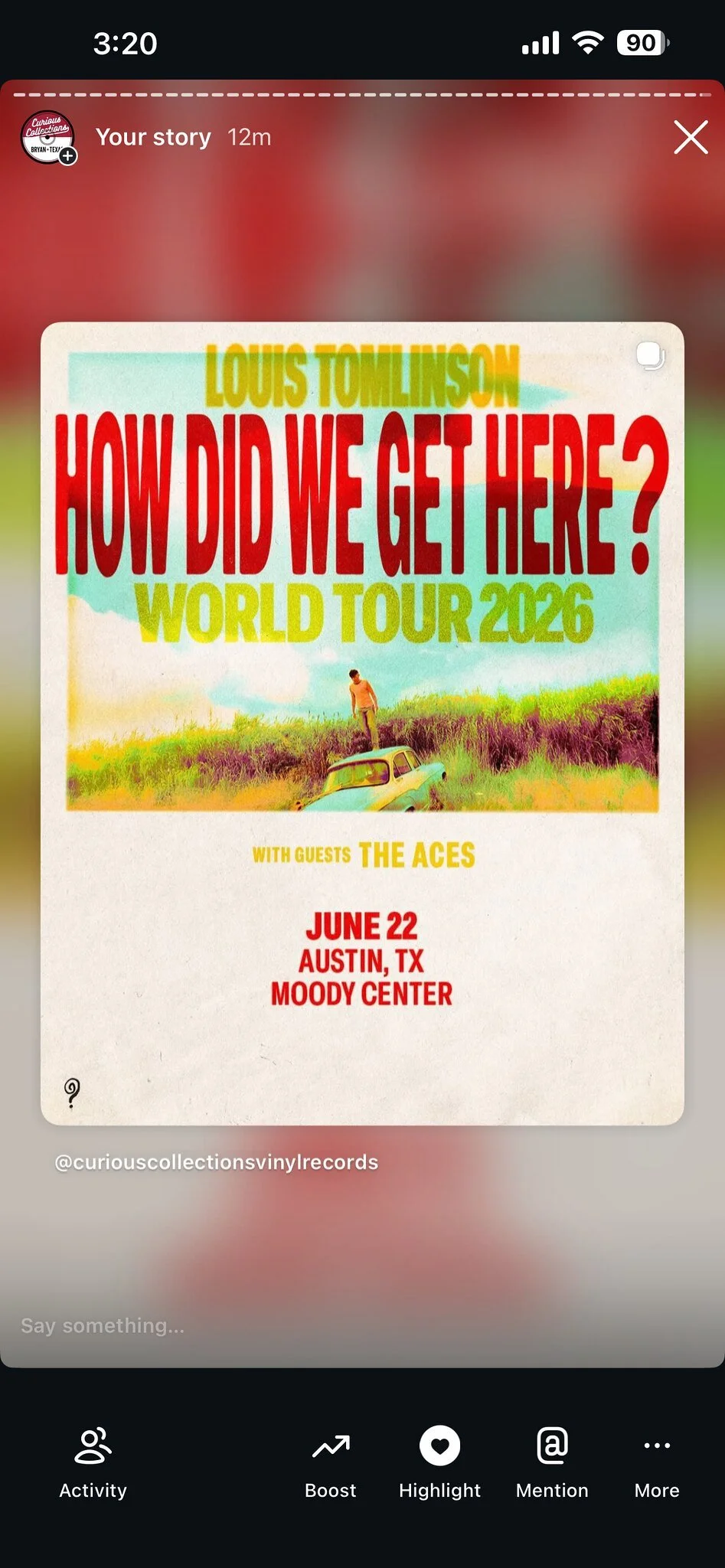 Curious Collections Louis Tomlinson Tour Story