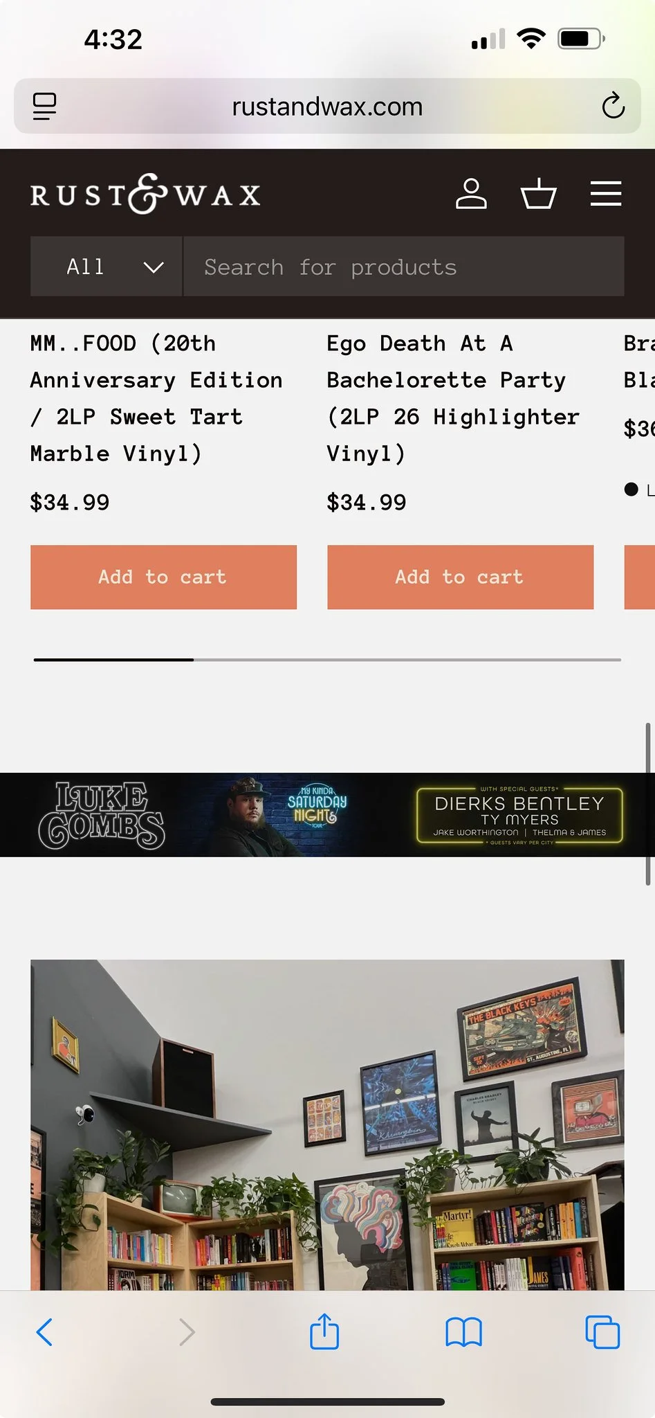 Rust and wax Luke Combs AEG website banner