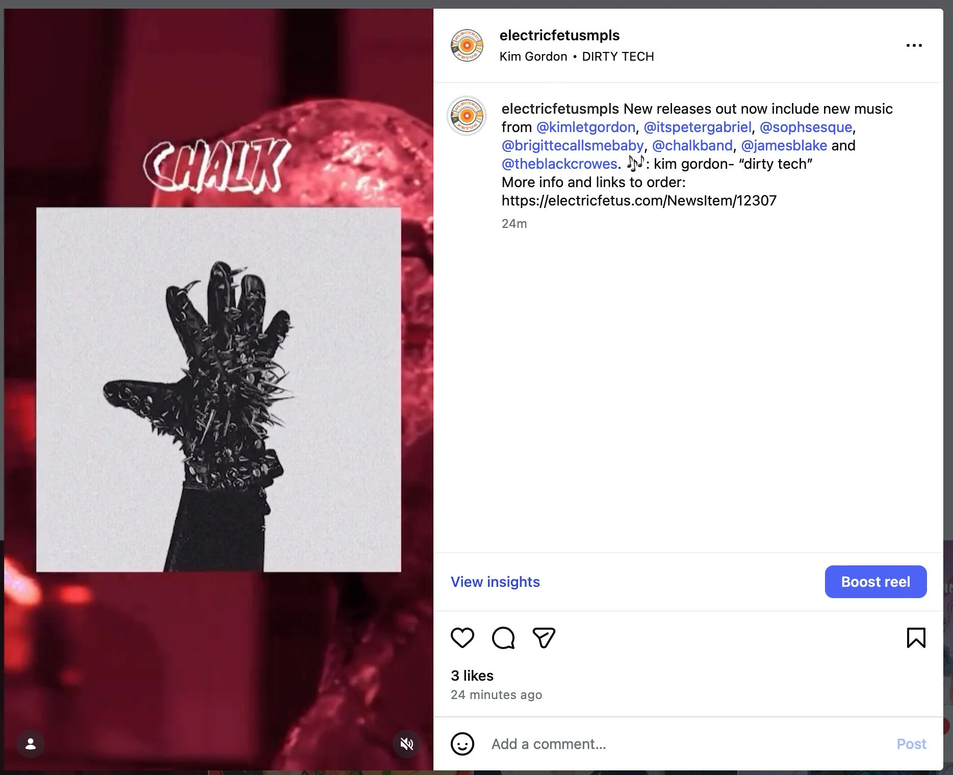 electric fetus - 3-13 instagram