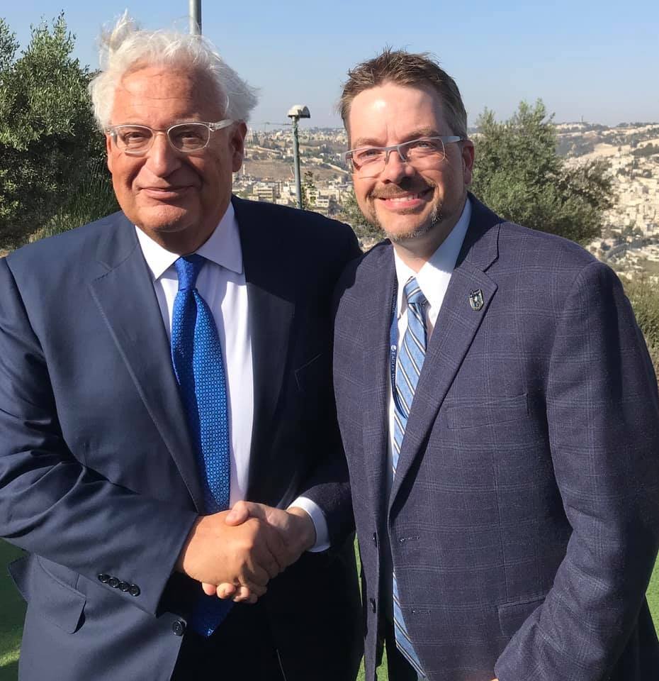 With Ambassador David Friedman in Jerusalem, 2019