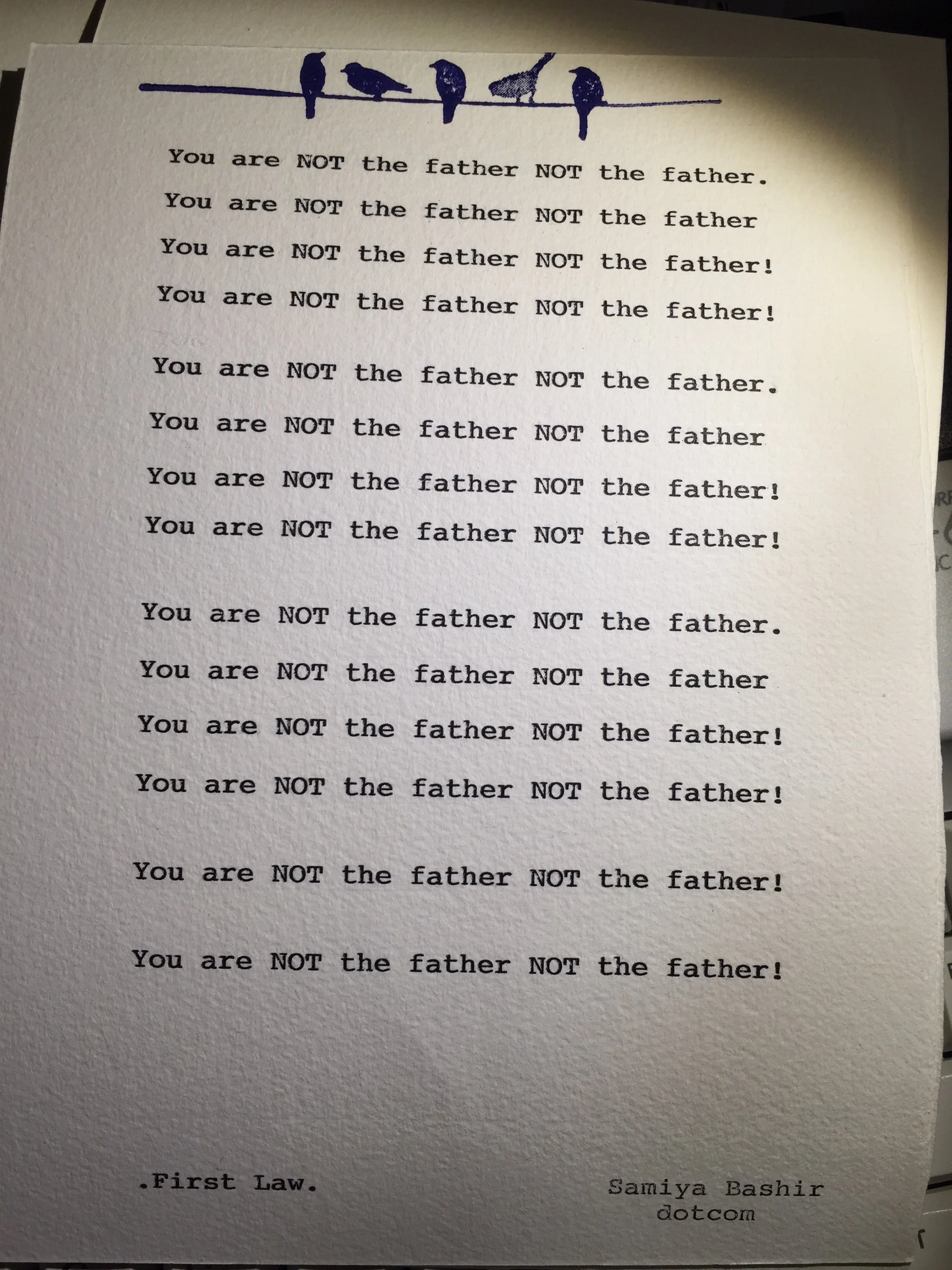 excerpt from "First Law"