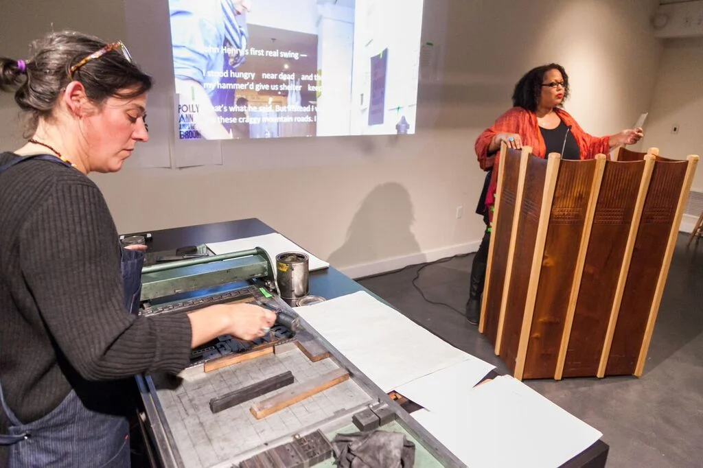 making letterpress live-tweets with Tracy Schlapp.