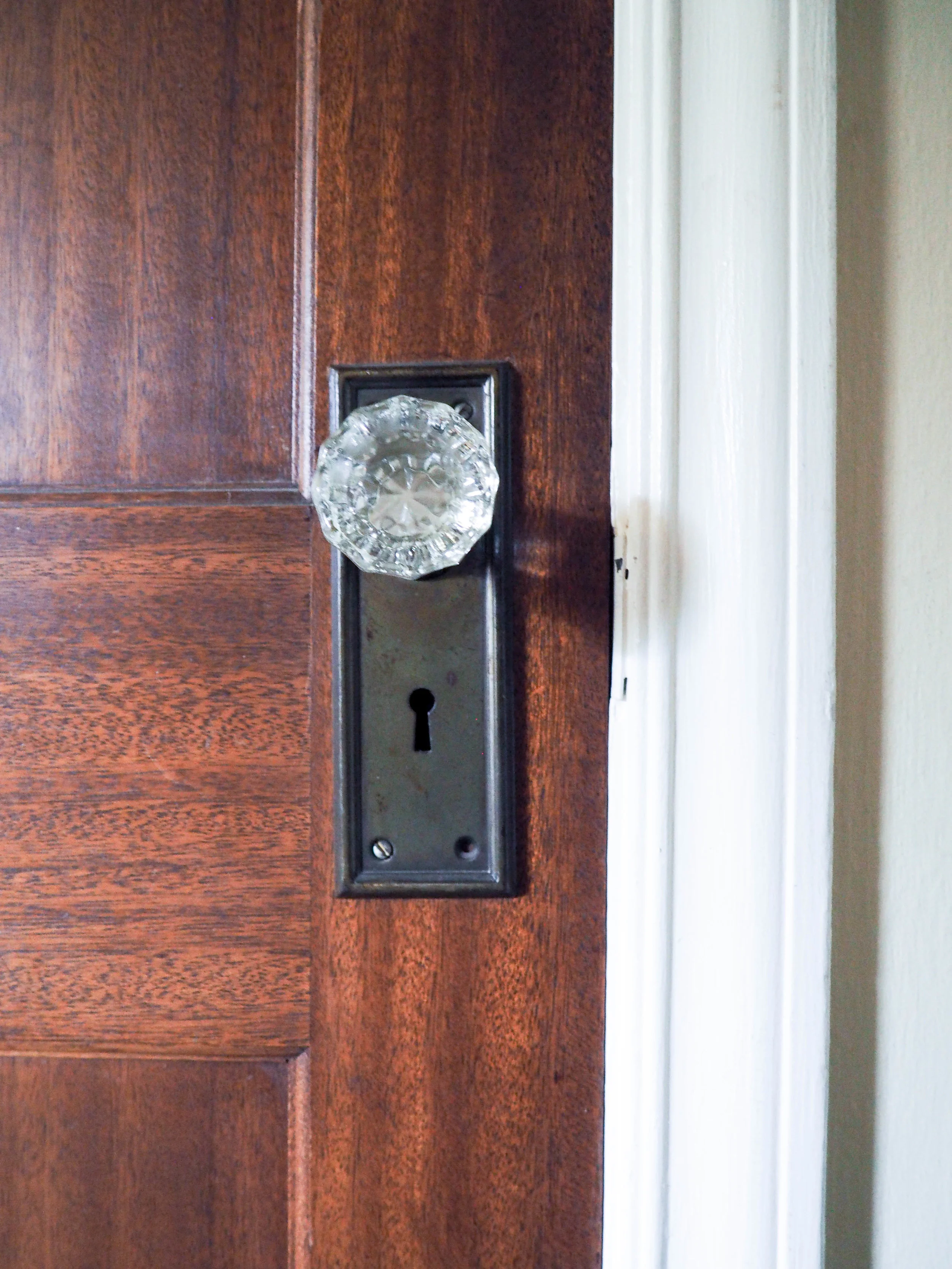 The charming old doorknobs in our 1940s era rental house.