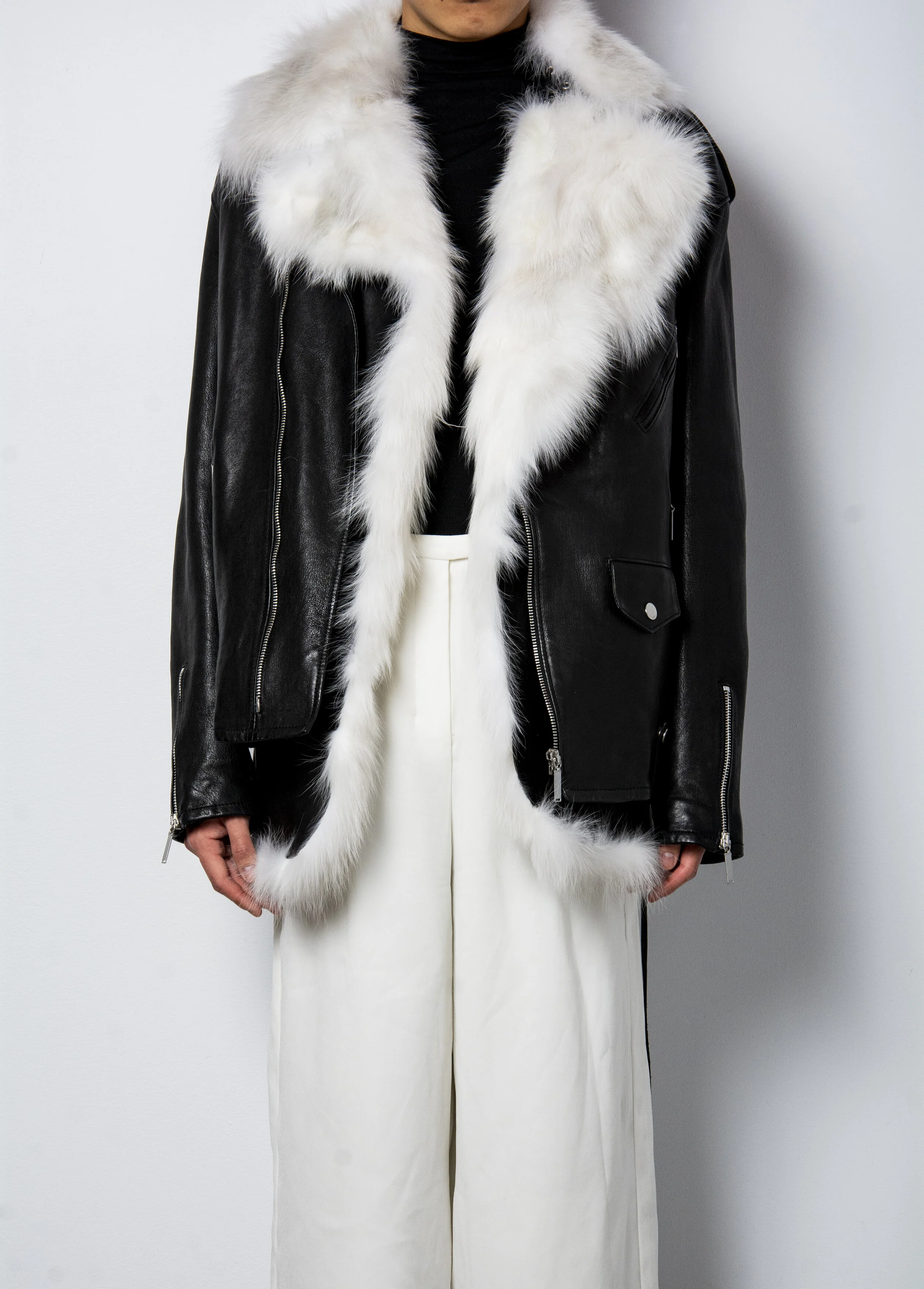 Saint Laurent Oversized Leather Moto 