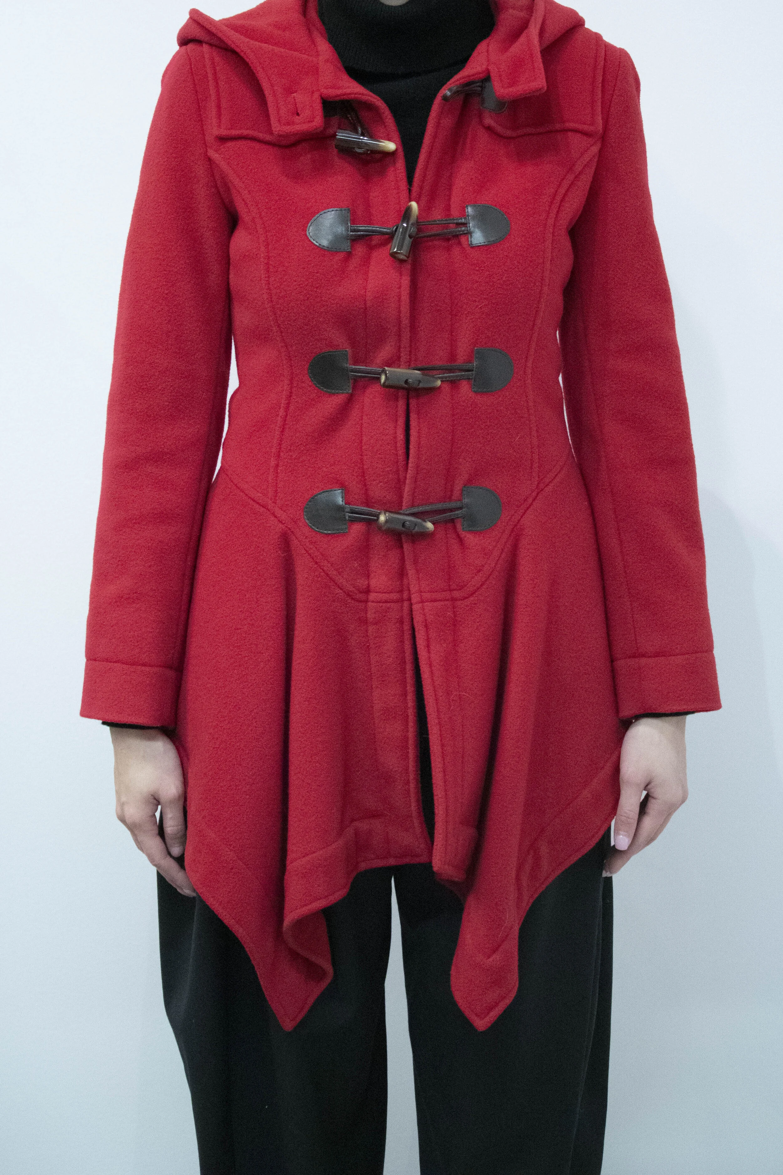 bright red wool coat