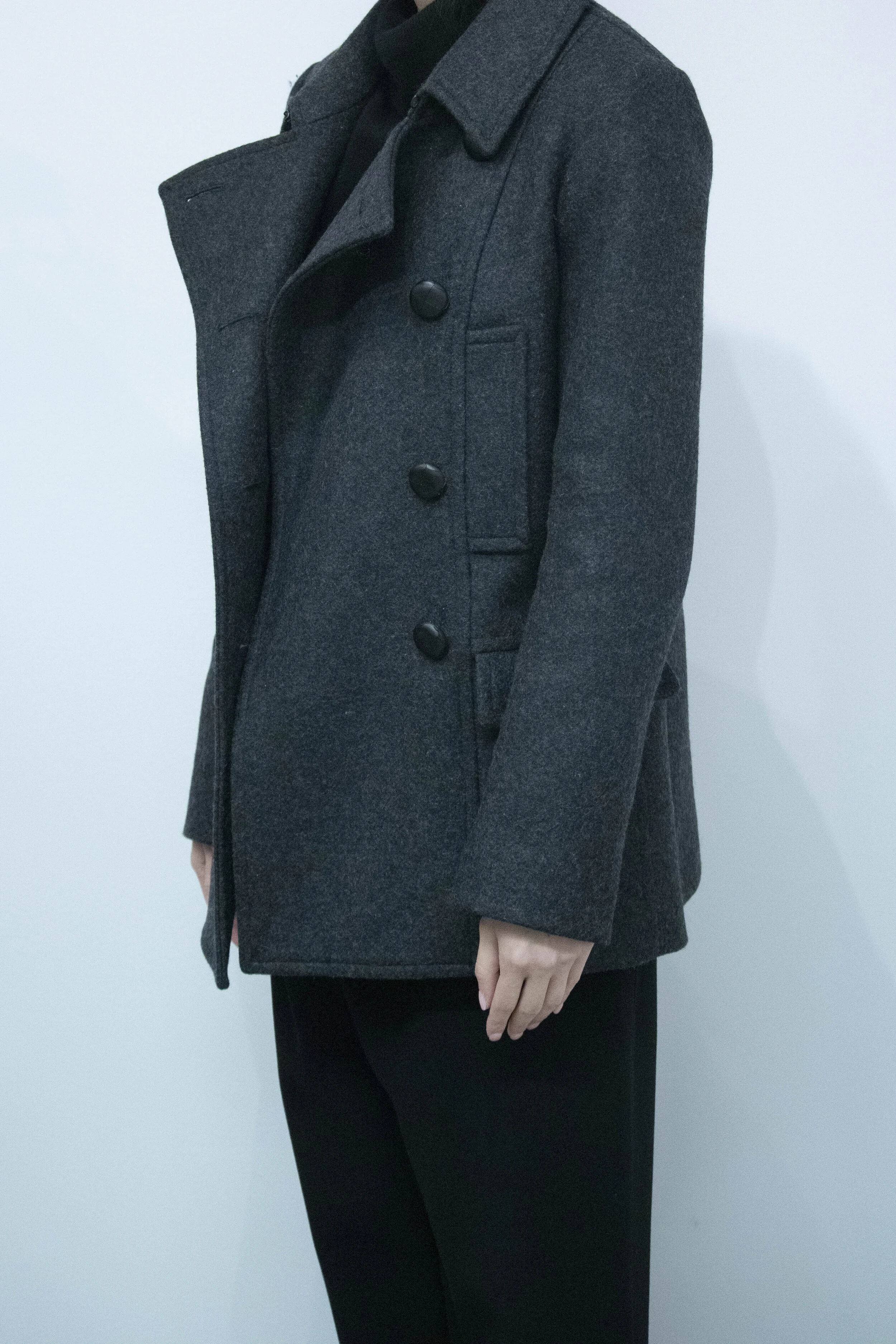 dark grey pea coat