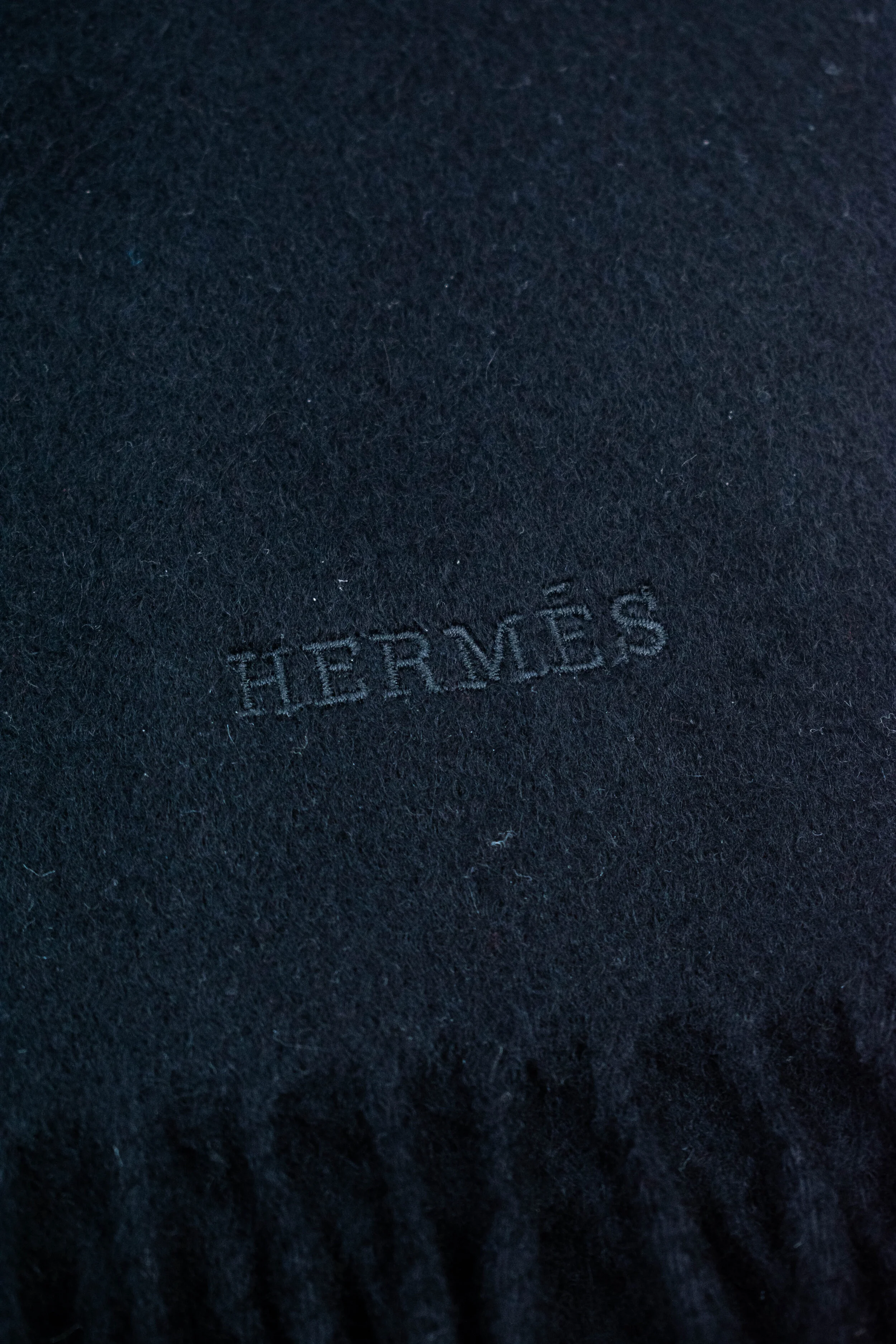 hermes black cashmere scarf