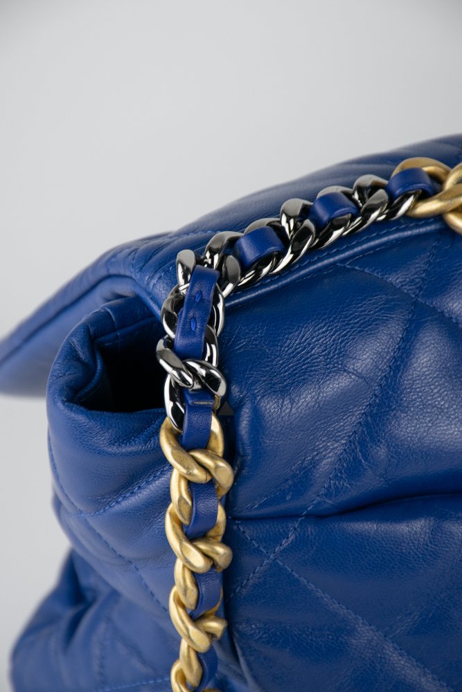 Sold At Auction: Chanel 2017 S/S Blue Python Lambskin
