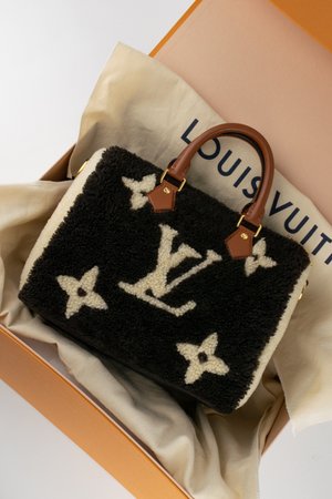 Louis Vuitton Limited Edition Monogram Fleece Teddy Speedy Bandouliere 25  Bag - Yoogi's Closet