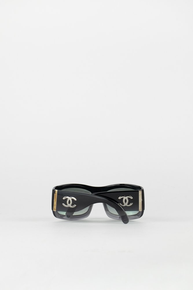 Chanel Interlocking CC Logo Square Sunglasses - Black Sunglasses,  Accessories - CHA935682