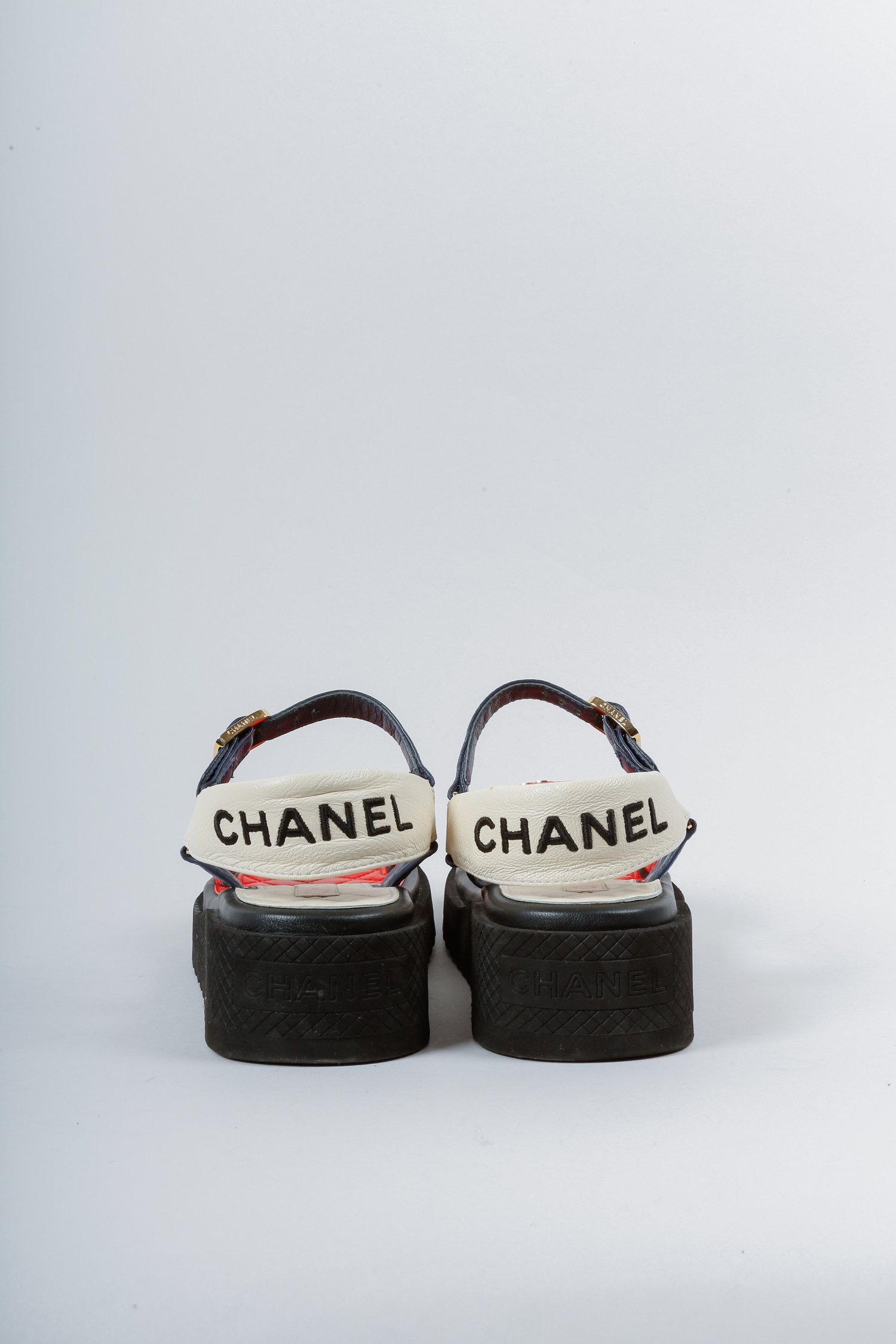 Chanel 22S Quilted Logo Platform Sandals — BLOGGER ARMOIRE