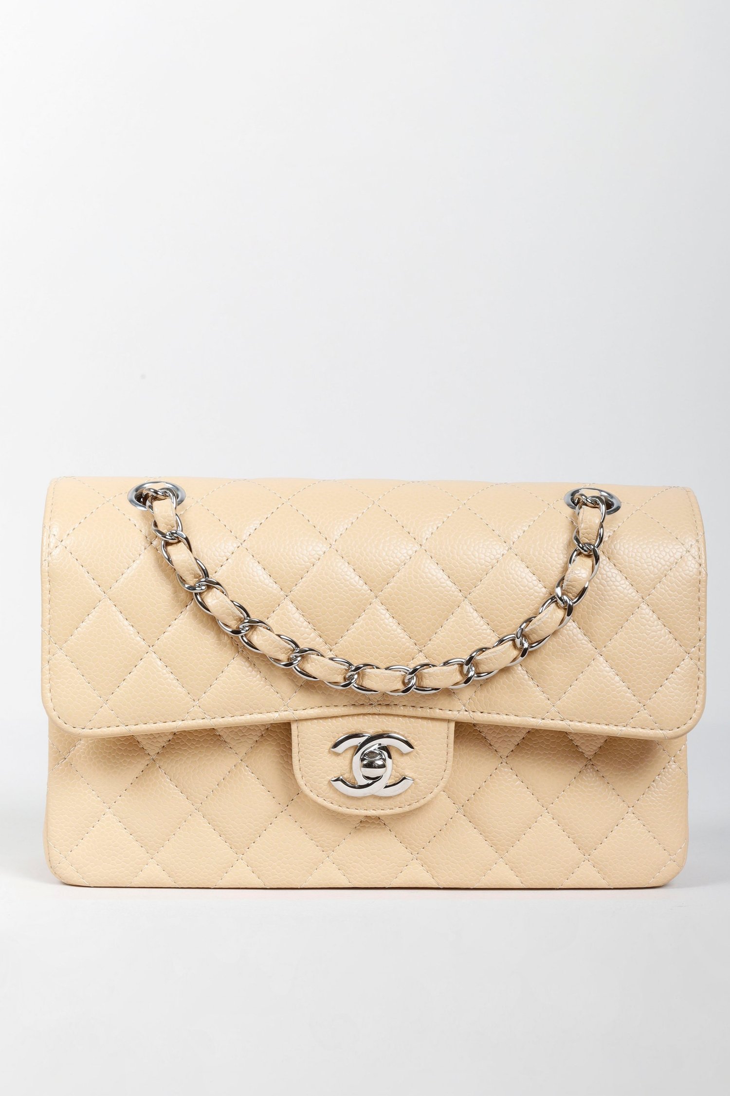 Chanel 2021 Classic Small Caviar Beige Double Flap Bag — BLOGGER ARMOIRE