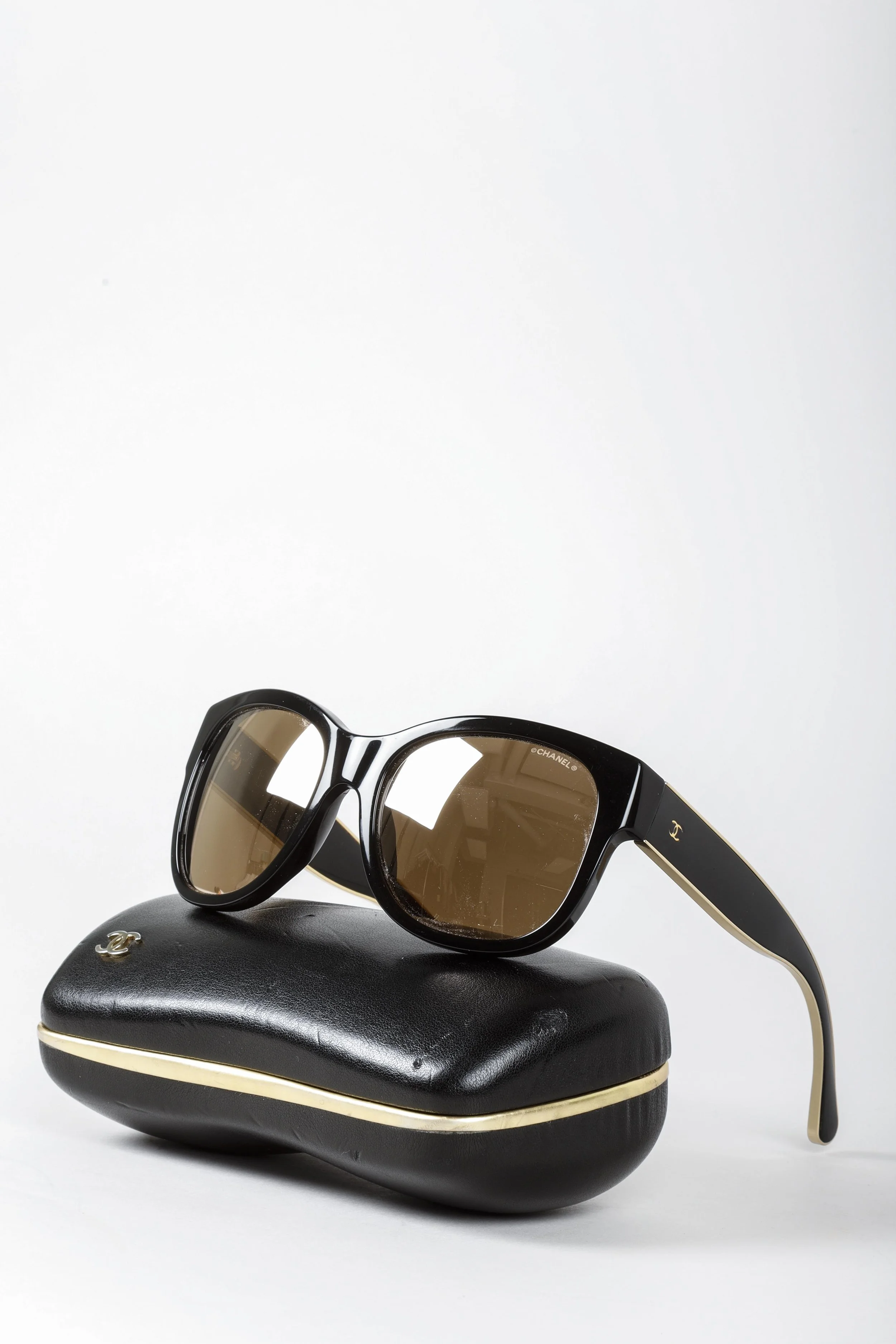 chanel sunglasses gold mirror