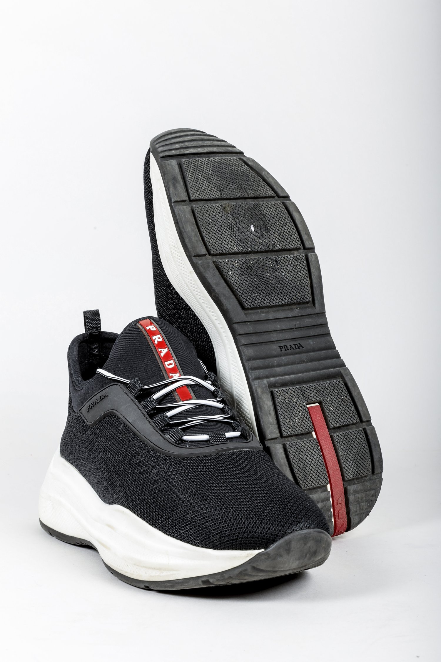 Prada Black Sock Knit Platform Sneaker — BLOGGER ARMOIRE