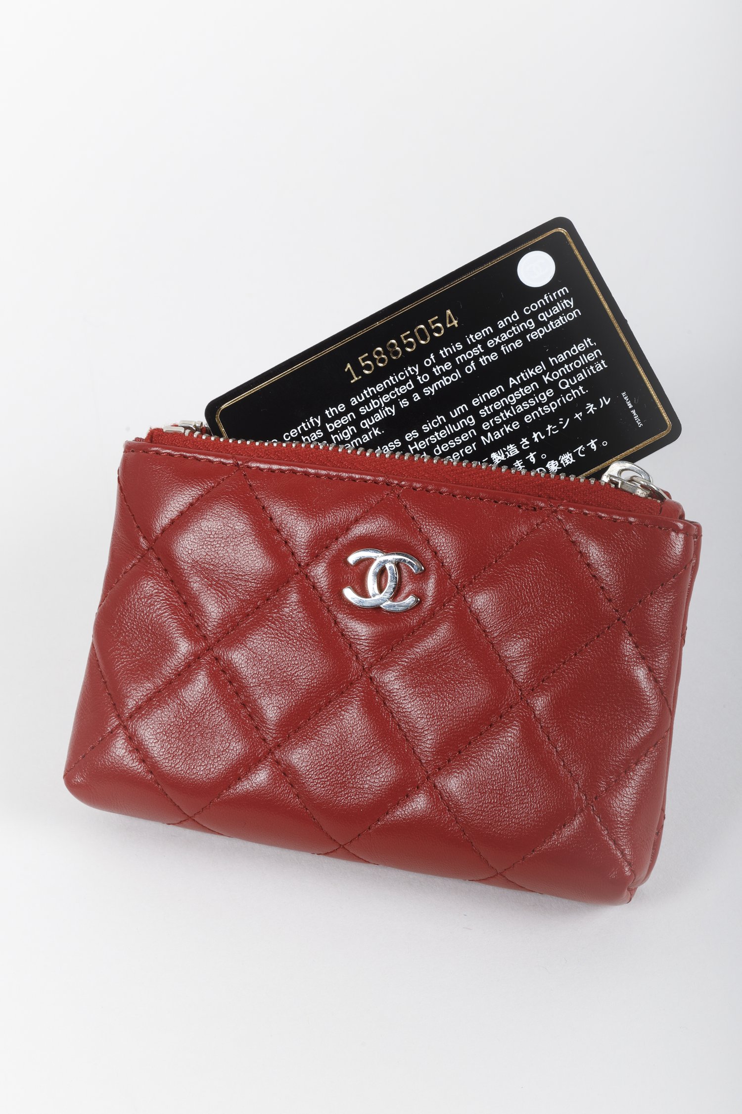 Chanel Red Lambskin Quilted Key/Card Pouch — BLOGGER ARMOIRE