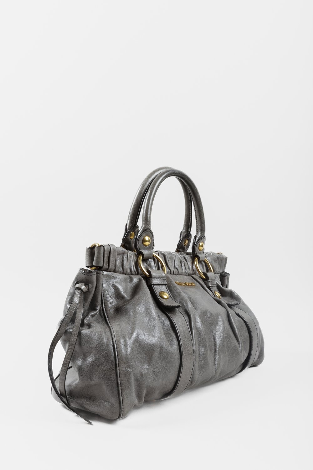 Miu Miu Tote bag Grey Leather ref.361869 - Joli Closet